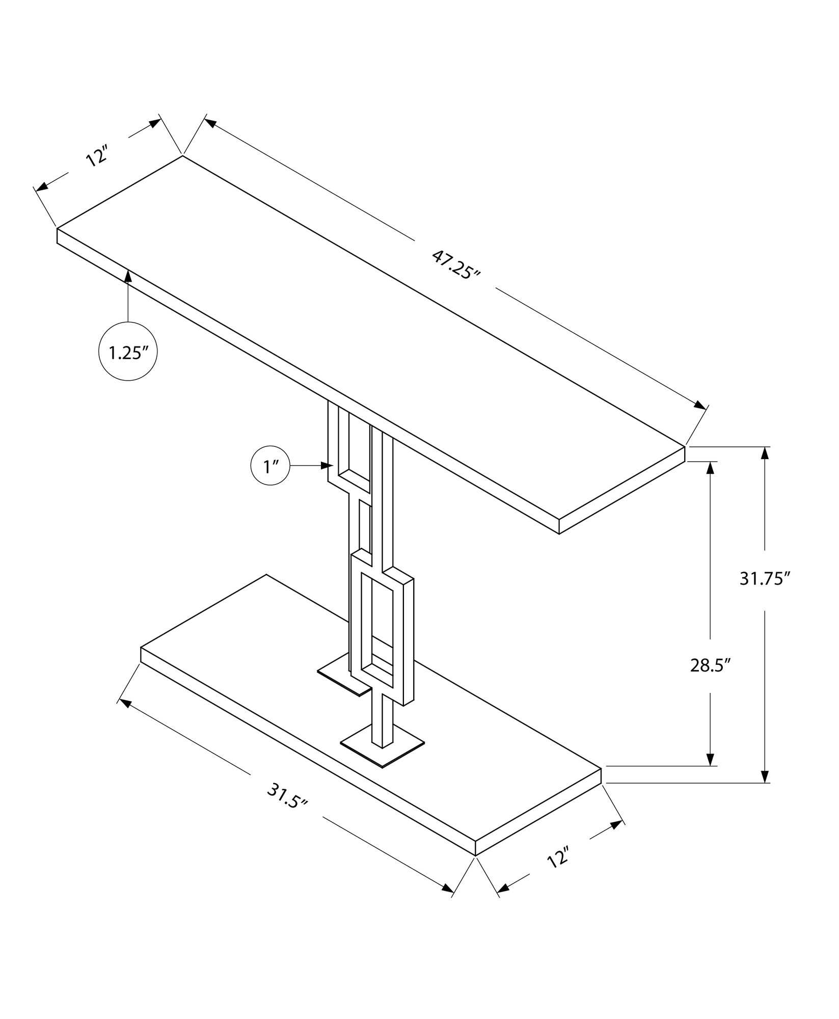Monarch Specialties I 3266 Console-Sofa-Tables - View #4