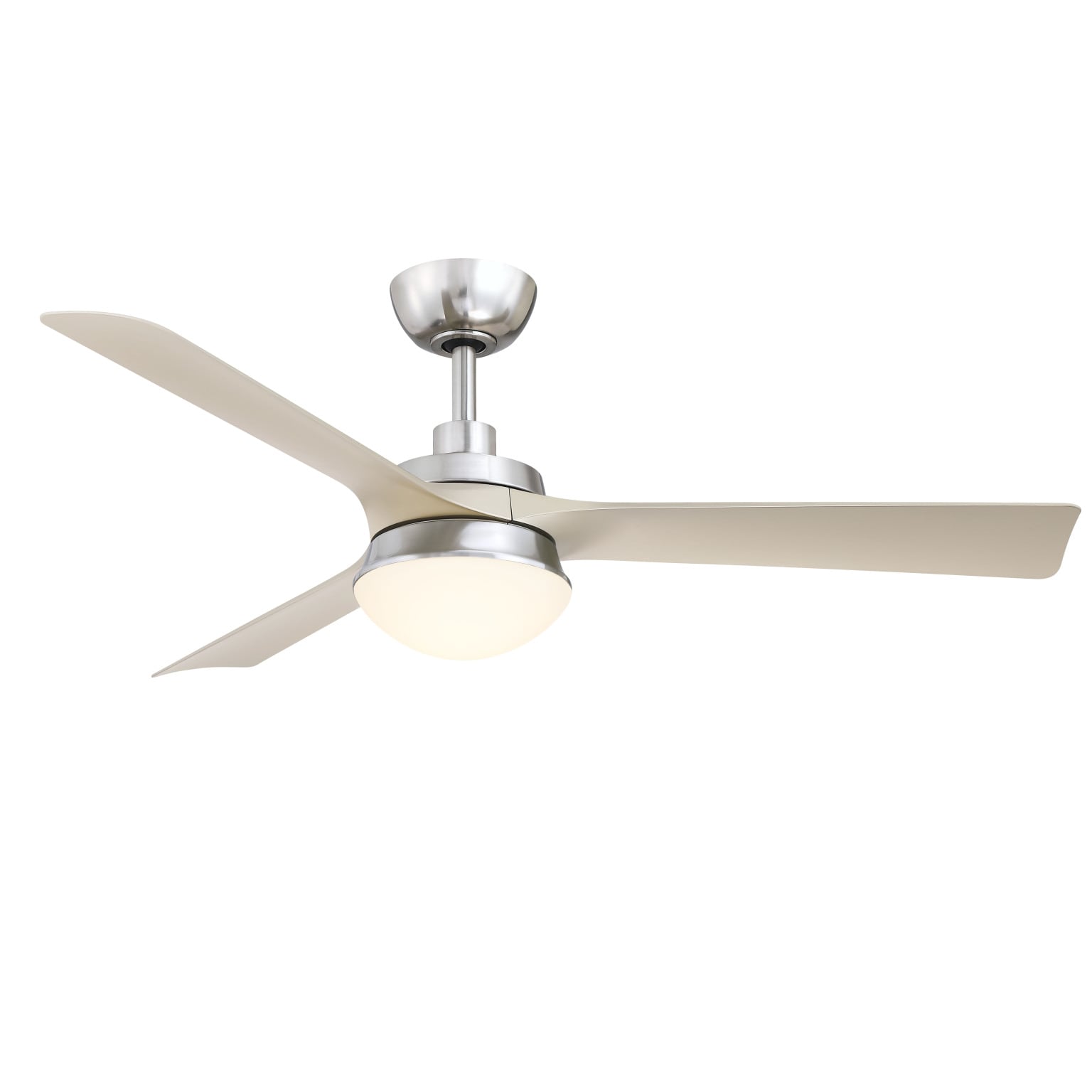 Fanimation FP6807BN Barlow 52-in Integrated LED Outdoor Nickel with Brushed Nickel Blades Ceiling Fan With Light - Remote Included ( 3 -Blade )