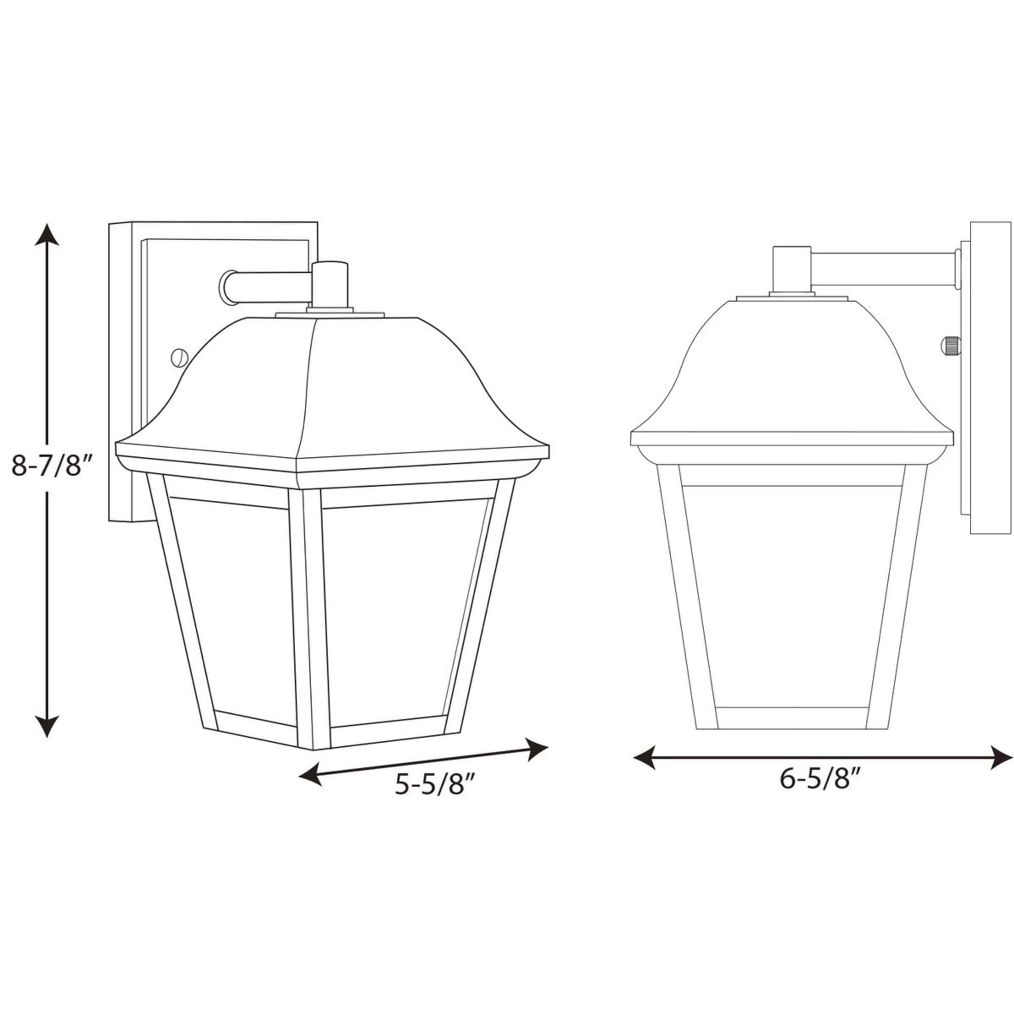 Black Die-Cast Aluminum LED Wall Lantern with Frosted Glass