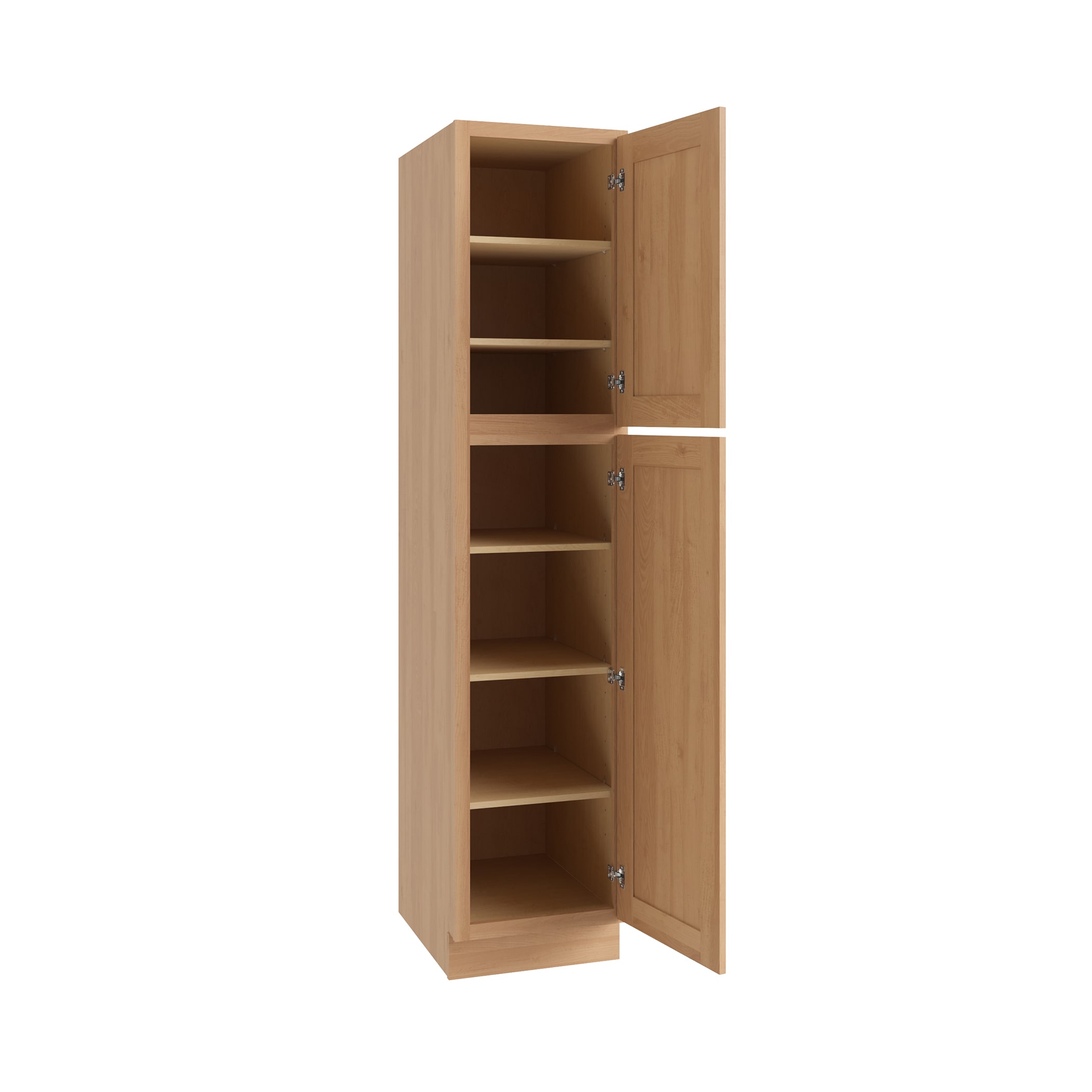 RELIABILT Parkstone 18-in W x 84-in H x 24-in D Wheat Rubberwood Pantry Fully assembled Plywood Cabinet Shaker)