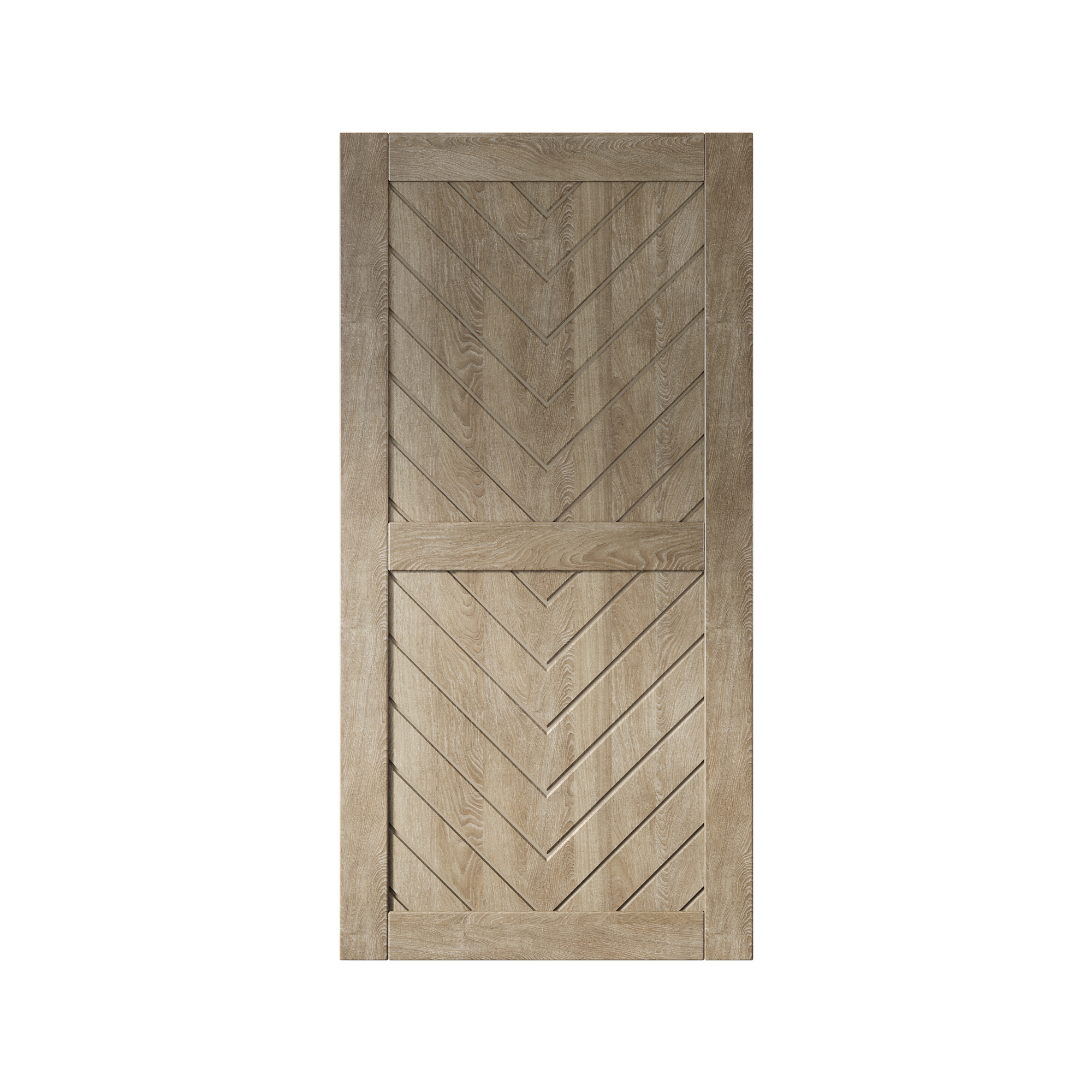 HOMACER JT3-3280-GR 32-in x 80-in Classic Gray Herringbone Pine Wood Solid core Single Barn Door (Hardware Not Included)