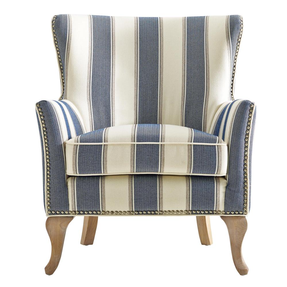 DHP Dotty Antique Blue Stripe Linen Accent Chair in the Chairs ...