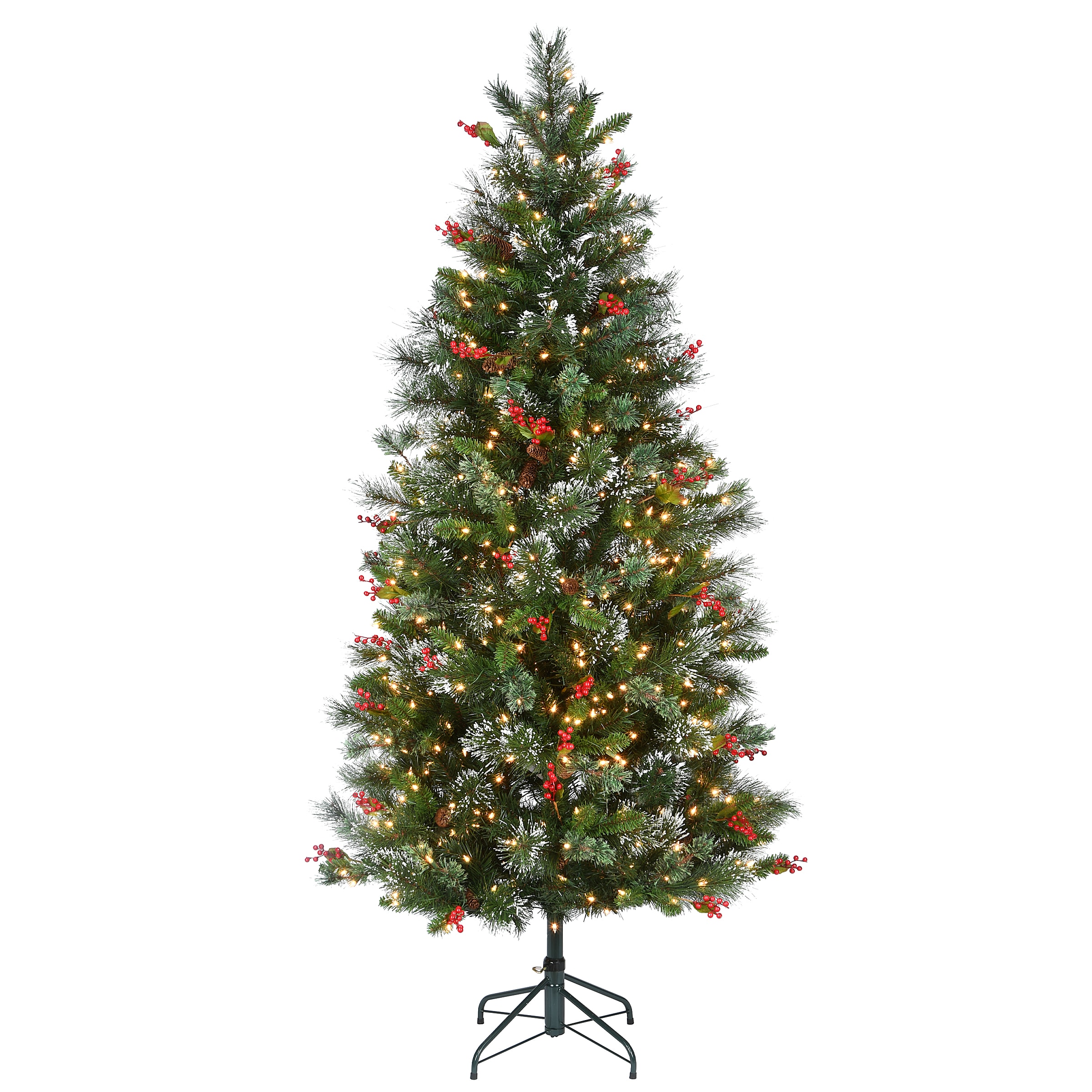 National Tree Company WP1-308-65 6.5-Feet Pine Pre-lit Artificial Christmas Tree with White Incandescent Lights