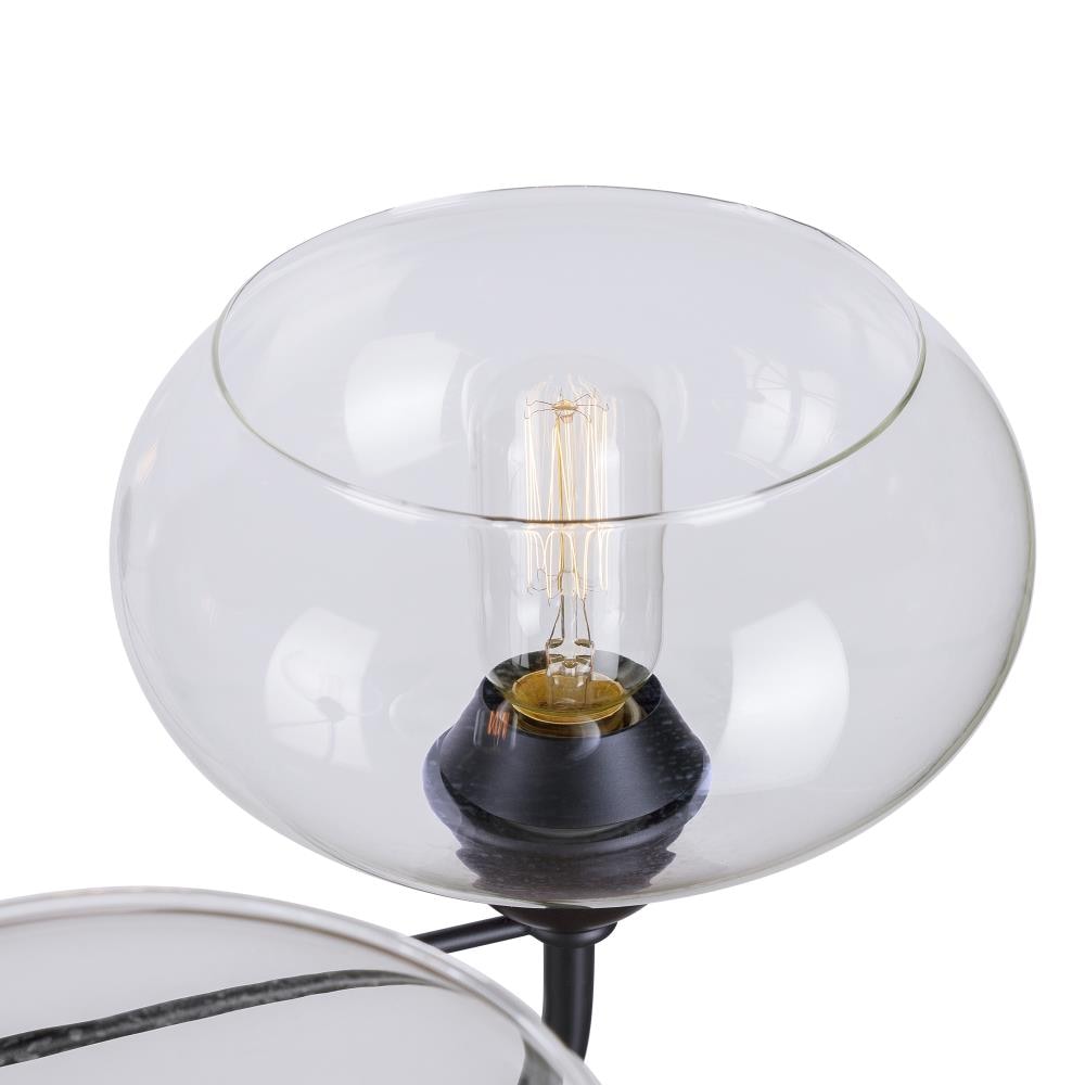 Cameron 28'' Black Steel Chandelier with Oversized Clear Glass Shades