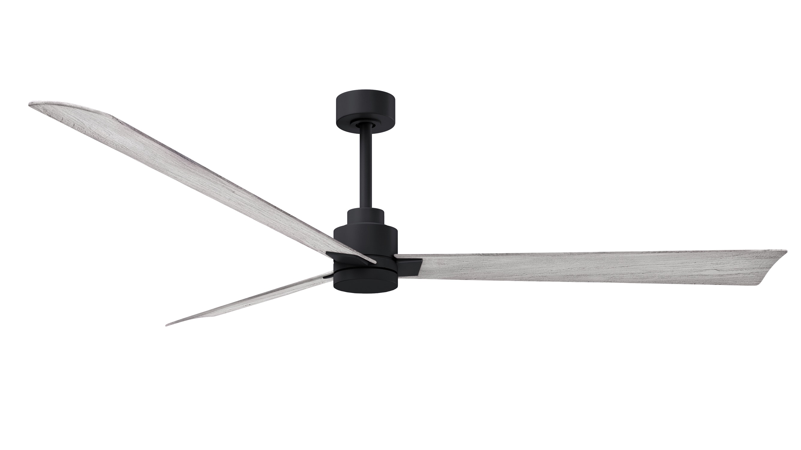 Matthews Fan Company AK-BK-BW-72 Alessandra 72-in Outdoor Matte Black with Barnwood Blades Ceiling Fan Without Light - Remote Included ( 3 -Blade )