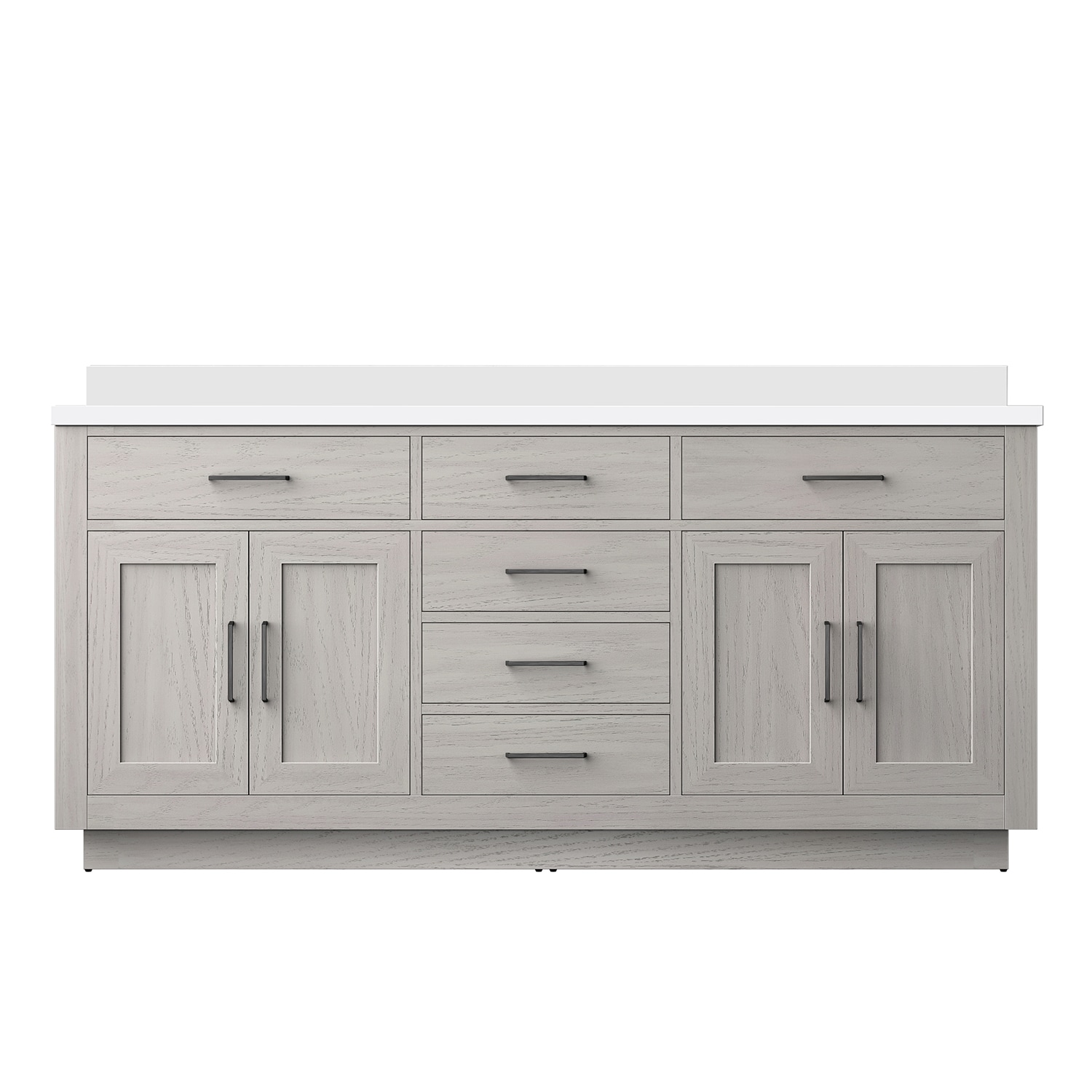 Lexora LVGI72DM300 Gilroy 72-in White Oak Undermount Double Sink Bathroom Vanity with White Cultured Marble Top