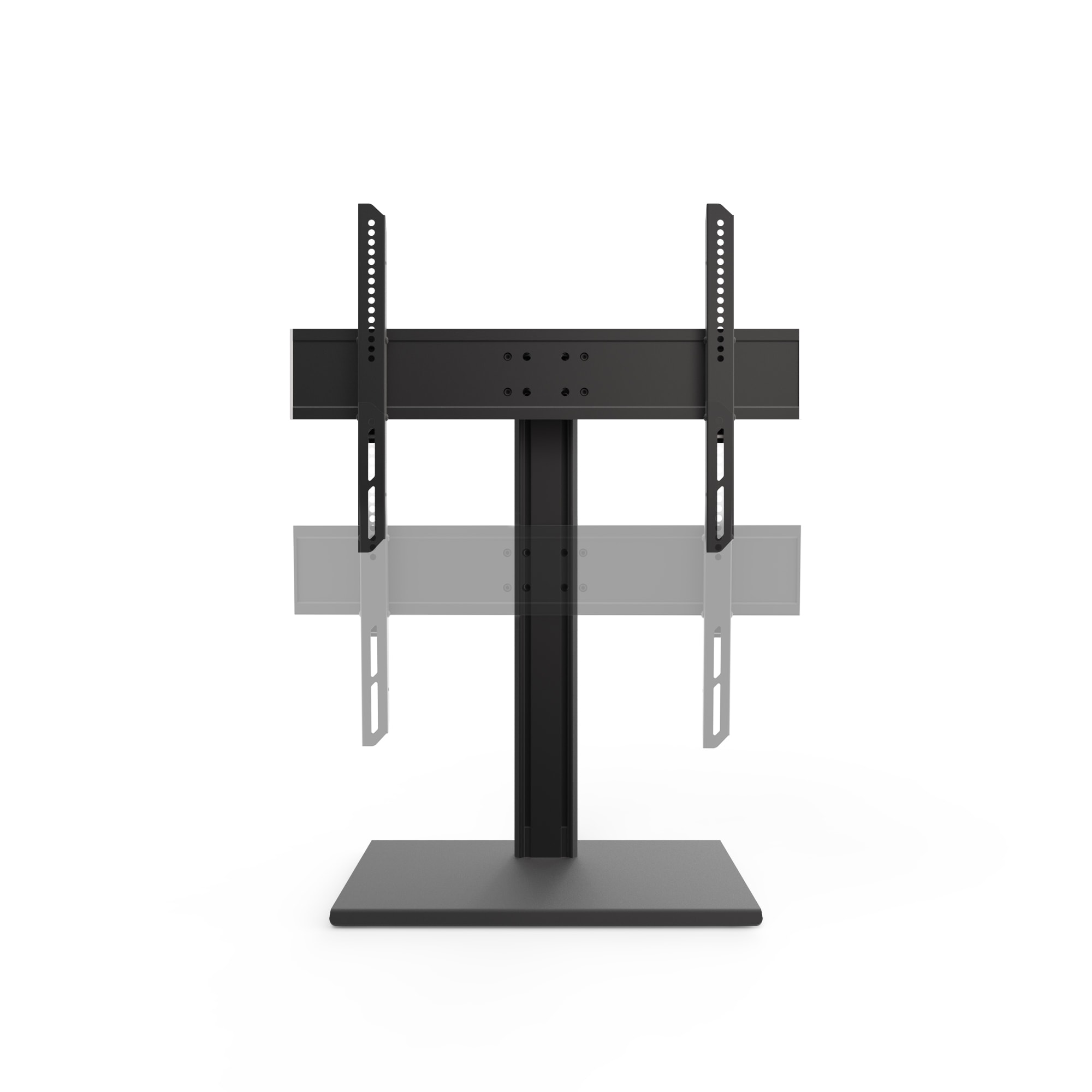 Adjustable Swivel 25.6" Black Desktop TV Stand for 37"-65"