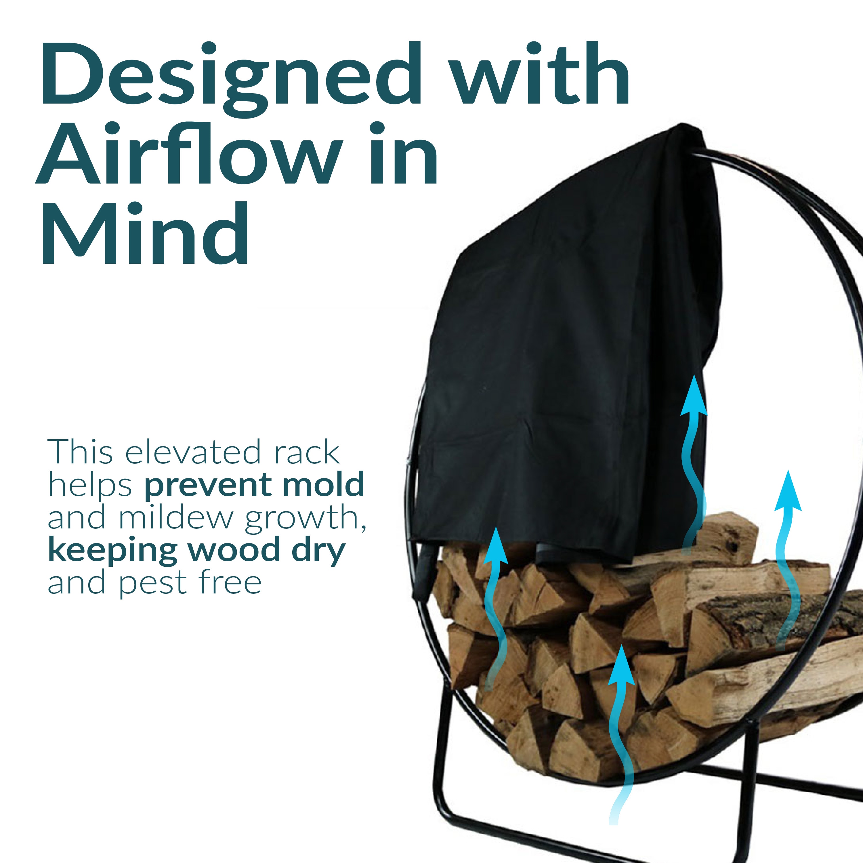 Sunnydaze Decor QX-48LH-COVER-COMBO Firewood-Storage - View #14