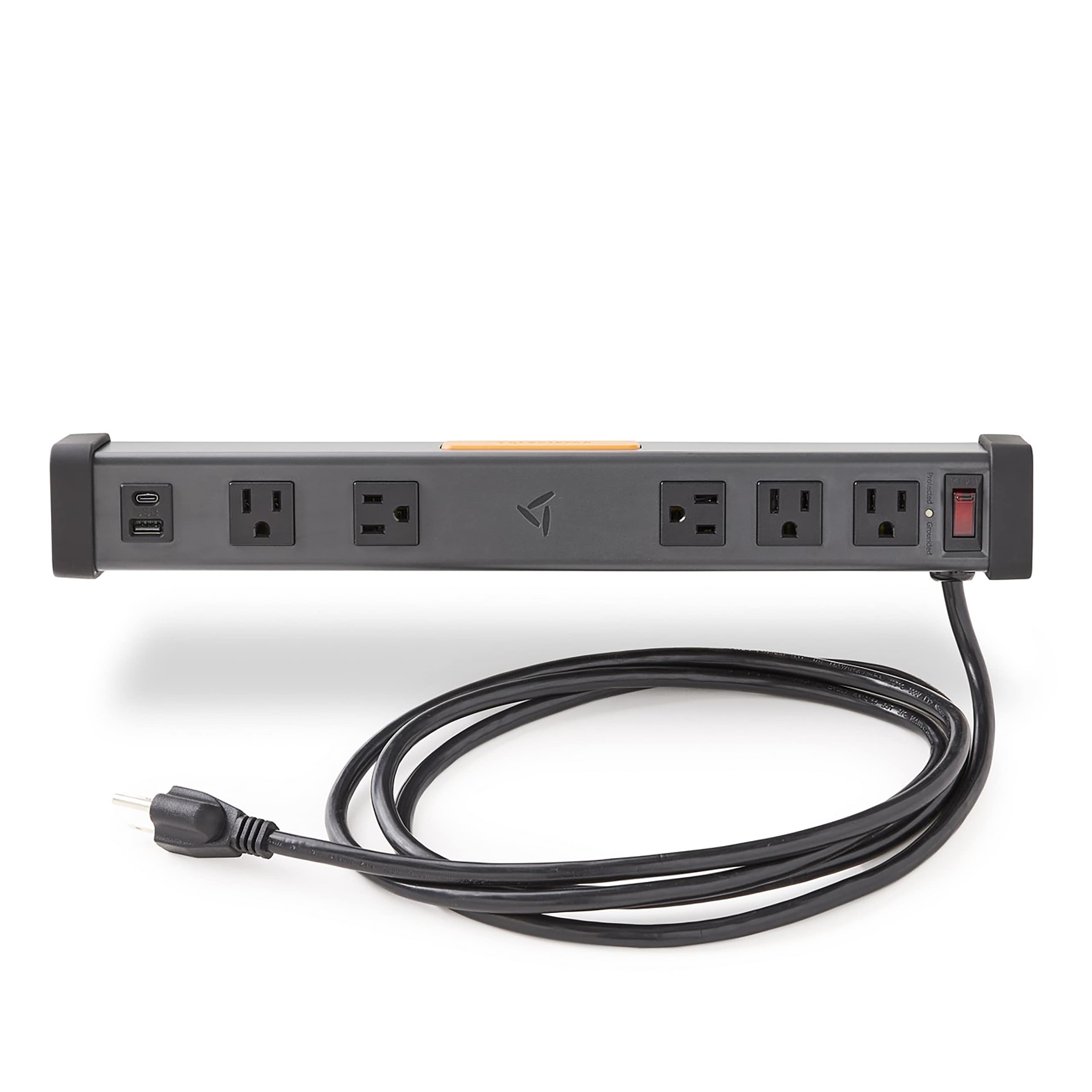 Gladiator GAWU16PSPK 8-ft 5 -Outlet 2 -USB Ports Indoor Gray Power Strip