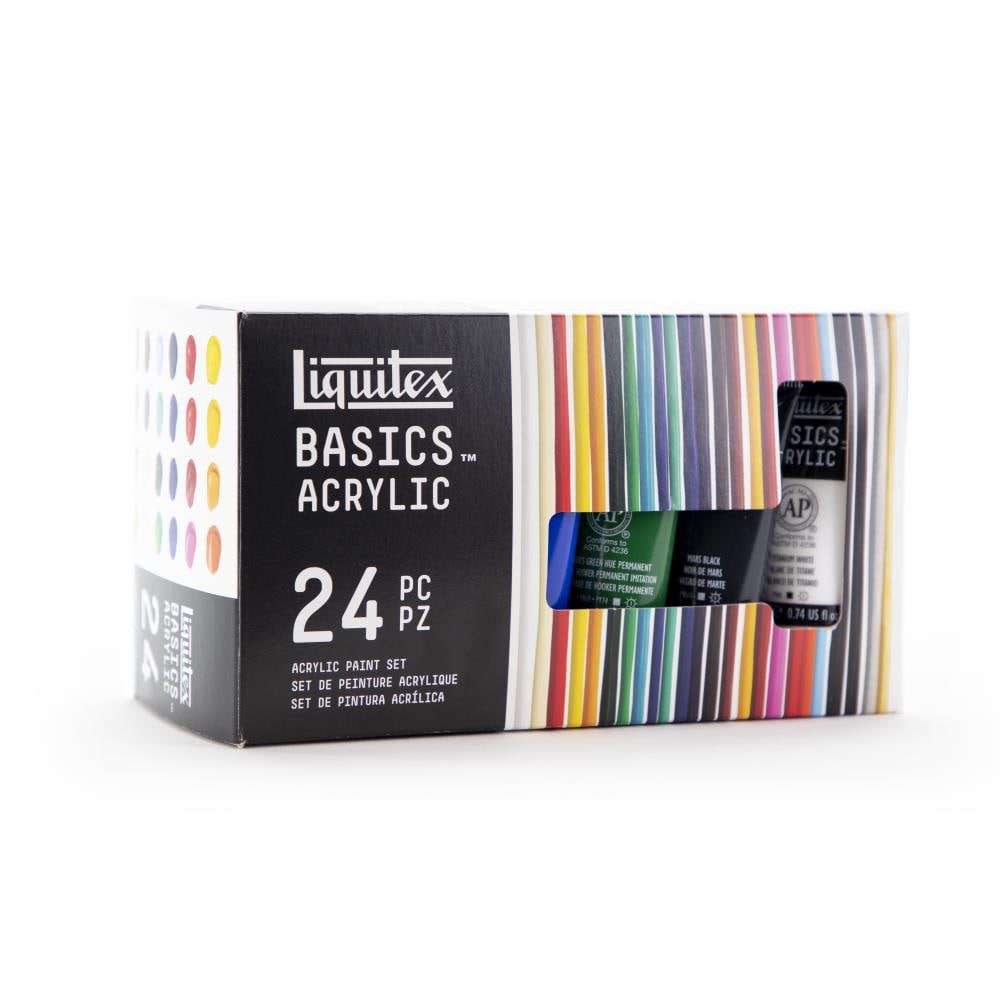  Liquitex Basics Acrylic Paint Set, Assorted Colors,  Set of 14 : Learning: Supplies