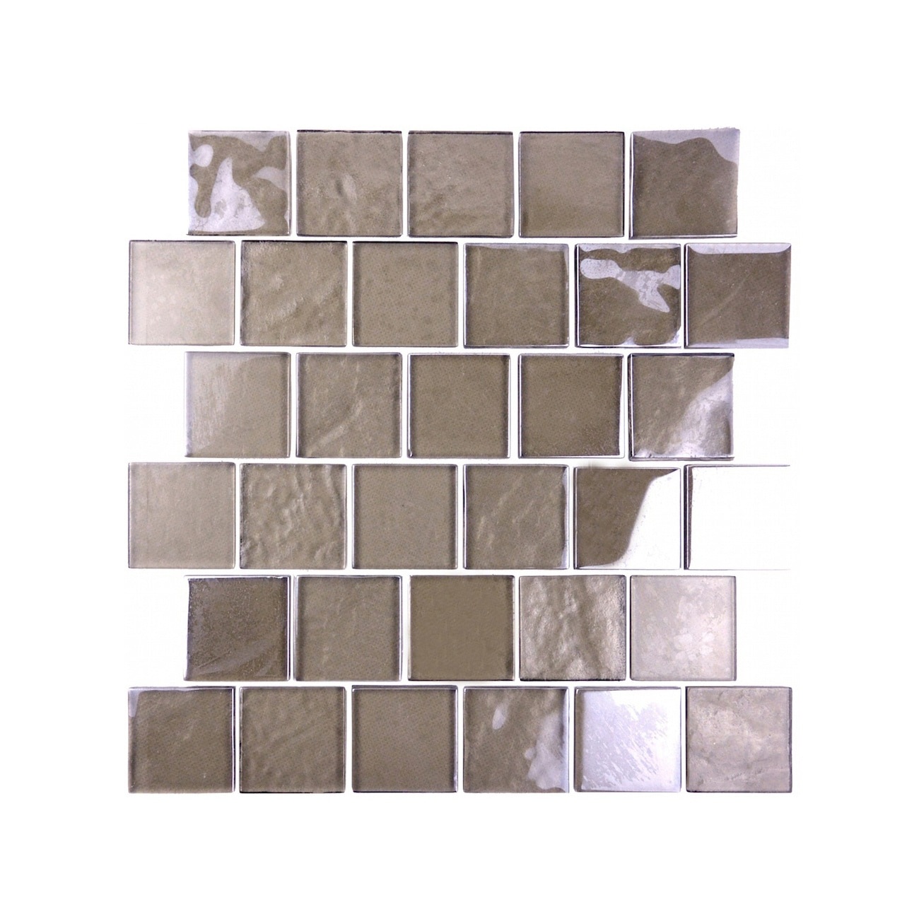 Abolos LWSLAN0202-GC Landscape Bronze 12-in x 12-in Glossy Glass Mosaic Wall Tile ( 12.48-sq ft Carton )