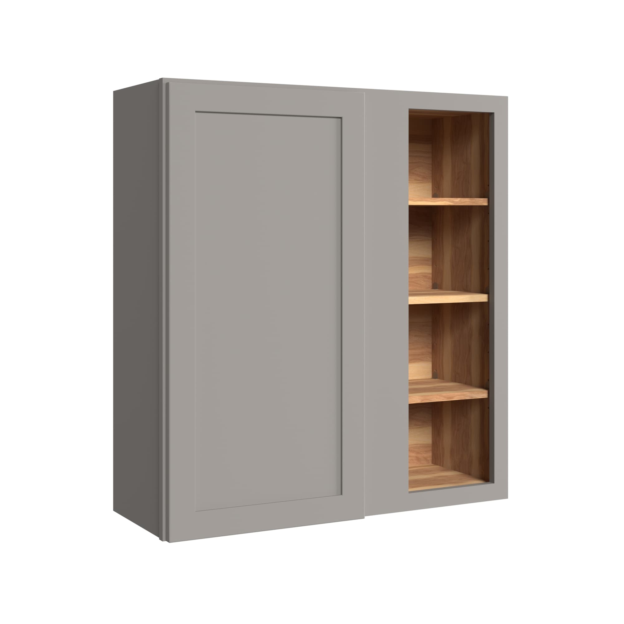 KraftMaid Momentum WBC3636RG81 Deveron 36-in W x 36-in H x 12-in D Pebble Grey Blind Corner wall Fully assembled Plywood Cabinet (Recessed Panel Shaker)