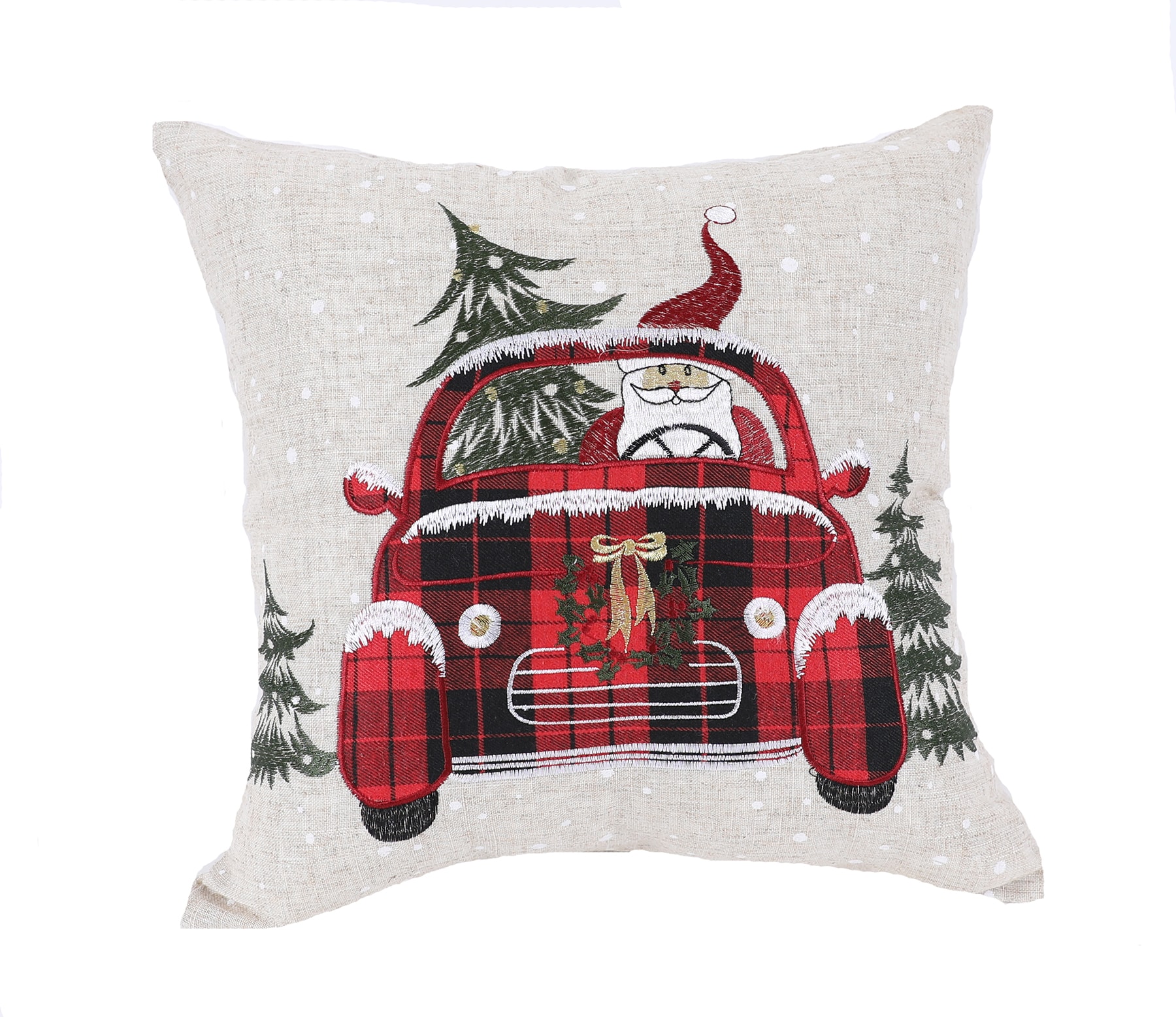 XIA Home Fashions XD198841414P 14-Inches Pillow Santa Christmas Decor