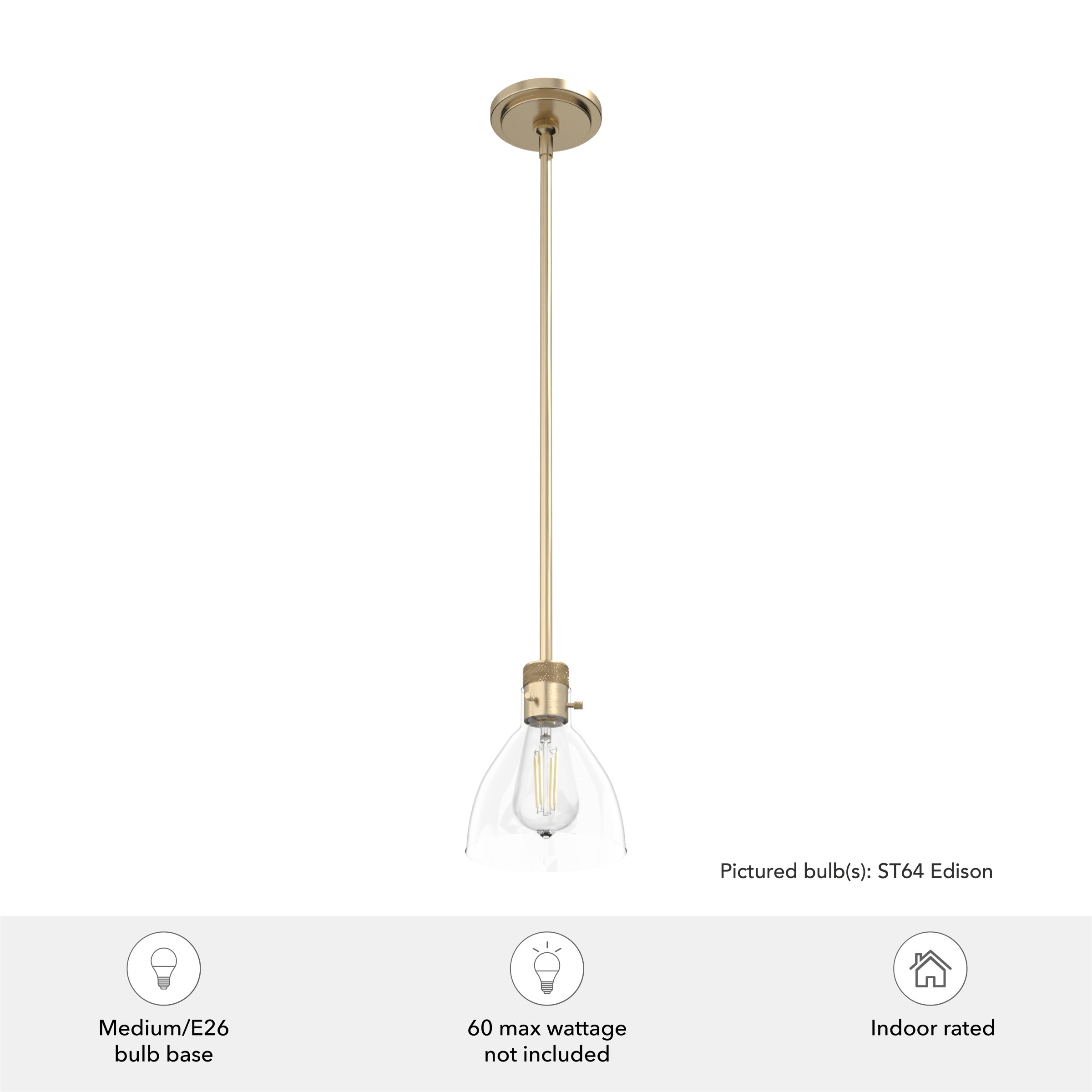 Vintage Gold Glass Mini Pendant Light