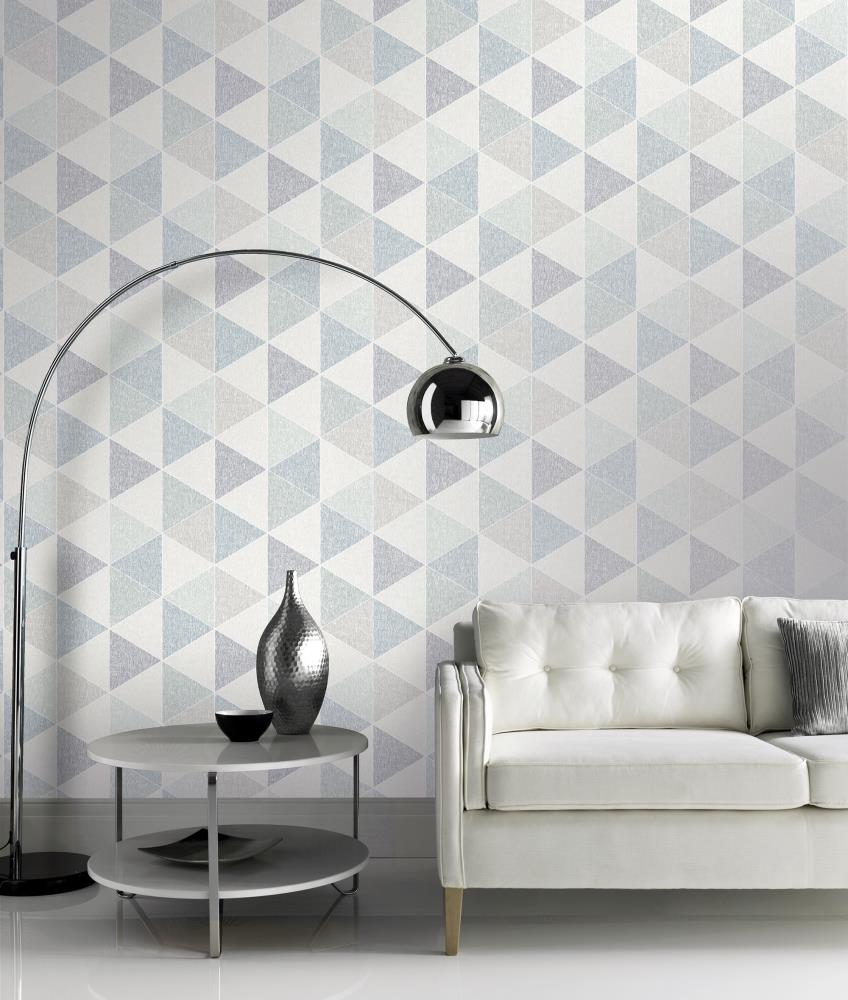 Arthouse 56-sq ft Teal Paper Geometric Unpasted Wallpaper in the ...