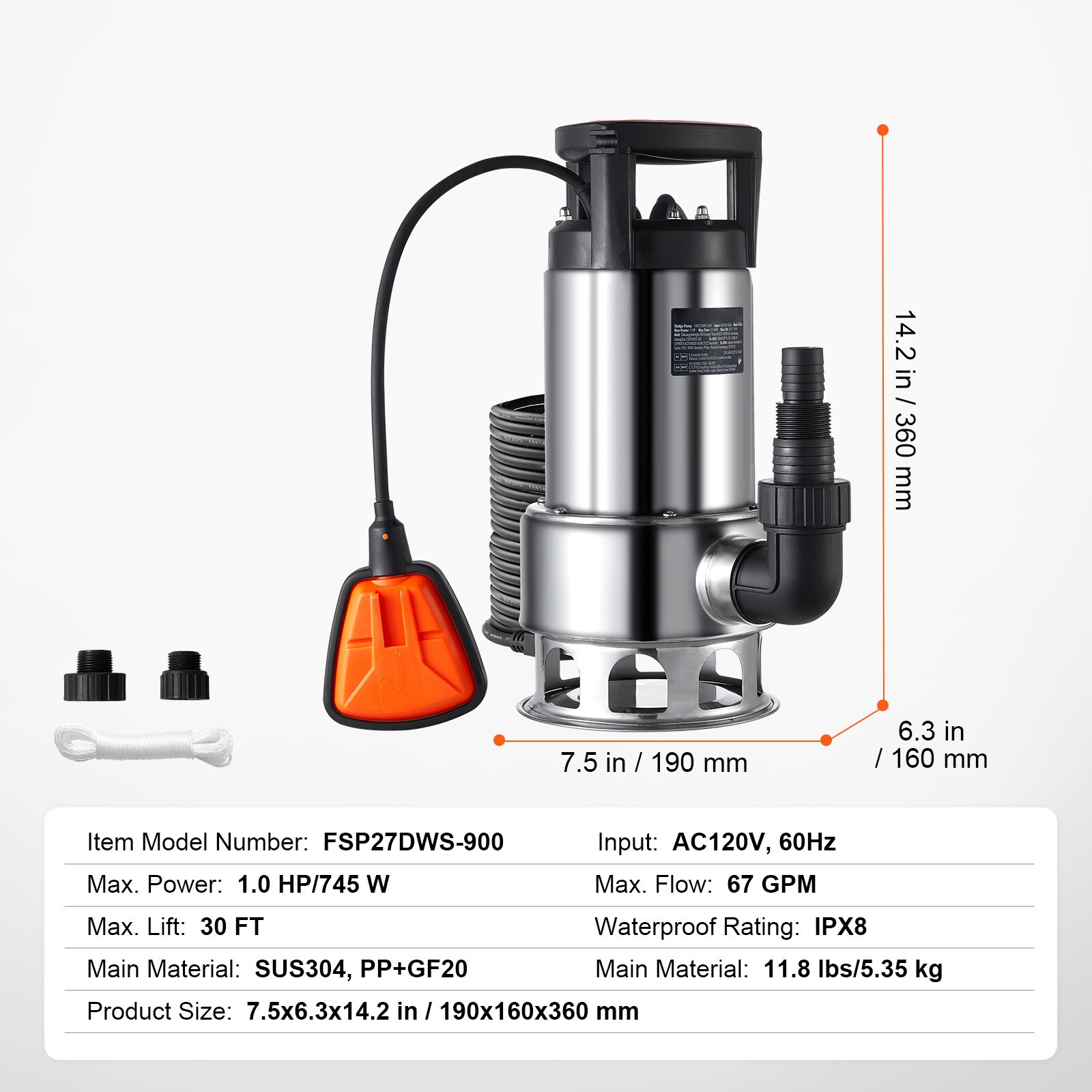 VEVOR QSWNBBXG10HP79VL2V1 pumps - View #8