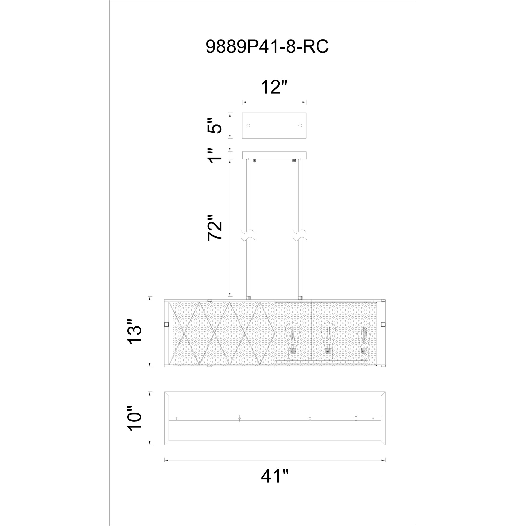 CWI Lighting Tapedia 6-Light Black Rustic Damp Rated Chandelier in the ...