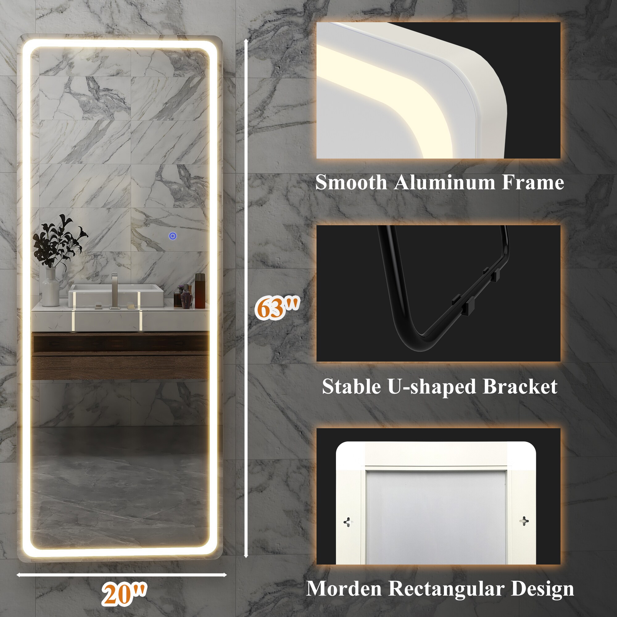 Dovelina LS-A-MR03025 Framed-Bath-Mirrors - View #7