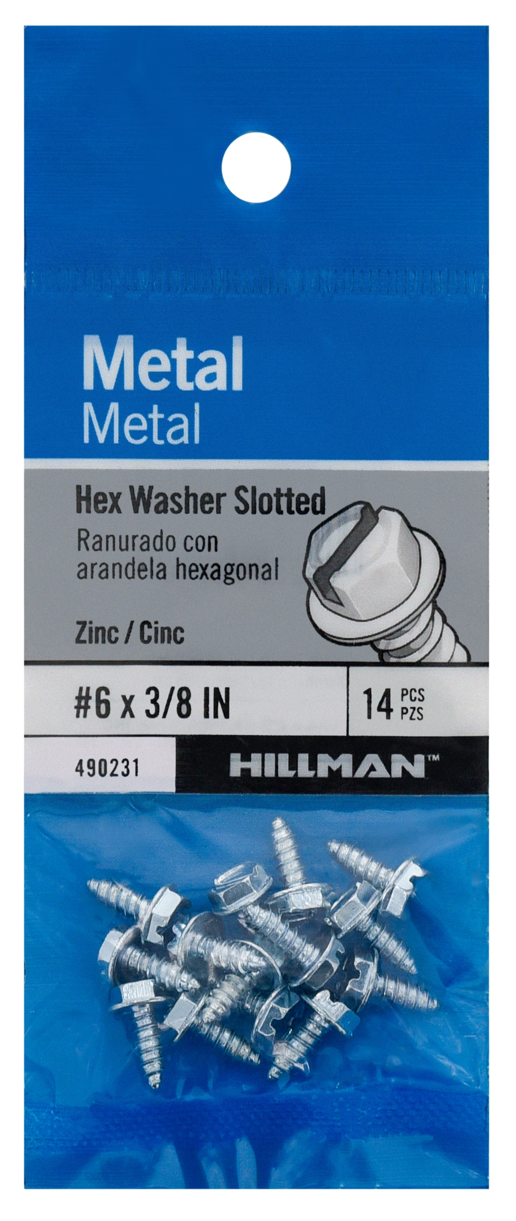 Hillman 490231 #6 x 3/8-in Socket hex -Drive Standard Sheet Metal Screws 14 -Count