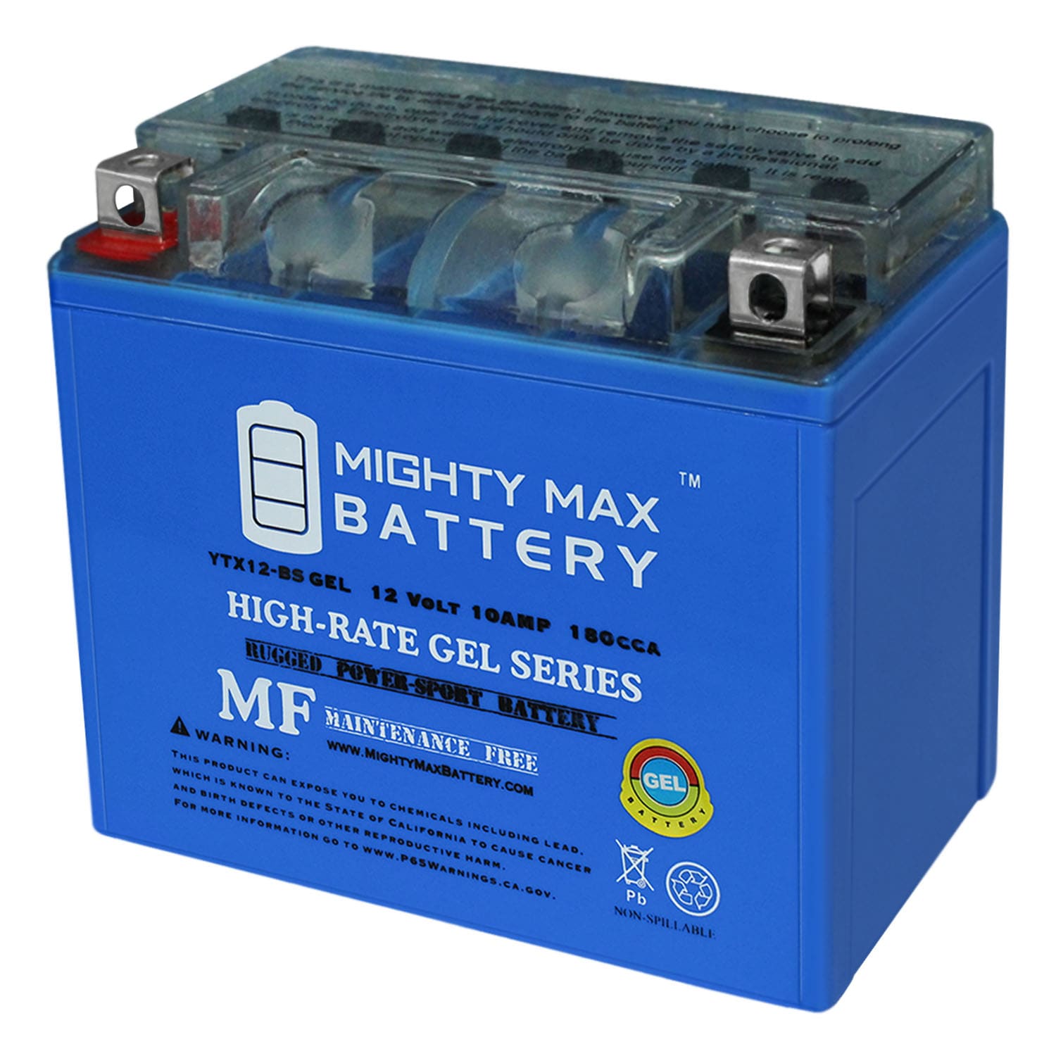 Mighty Max Battery YTX12-BS GEL UTX12-BS Motorcycle Scooter ATV UTV ...