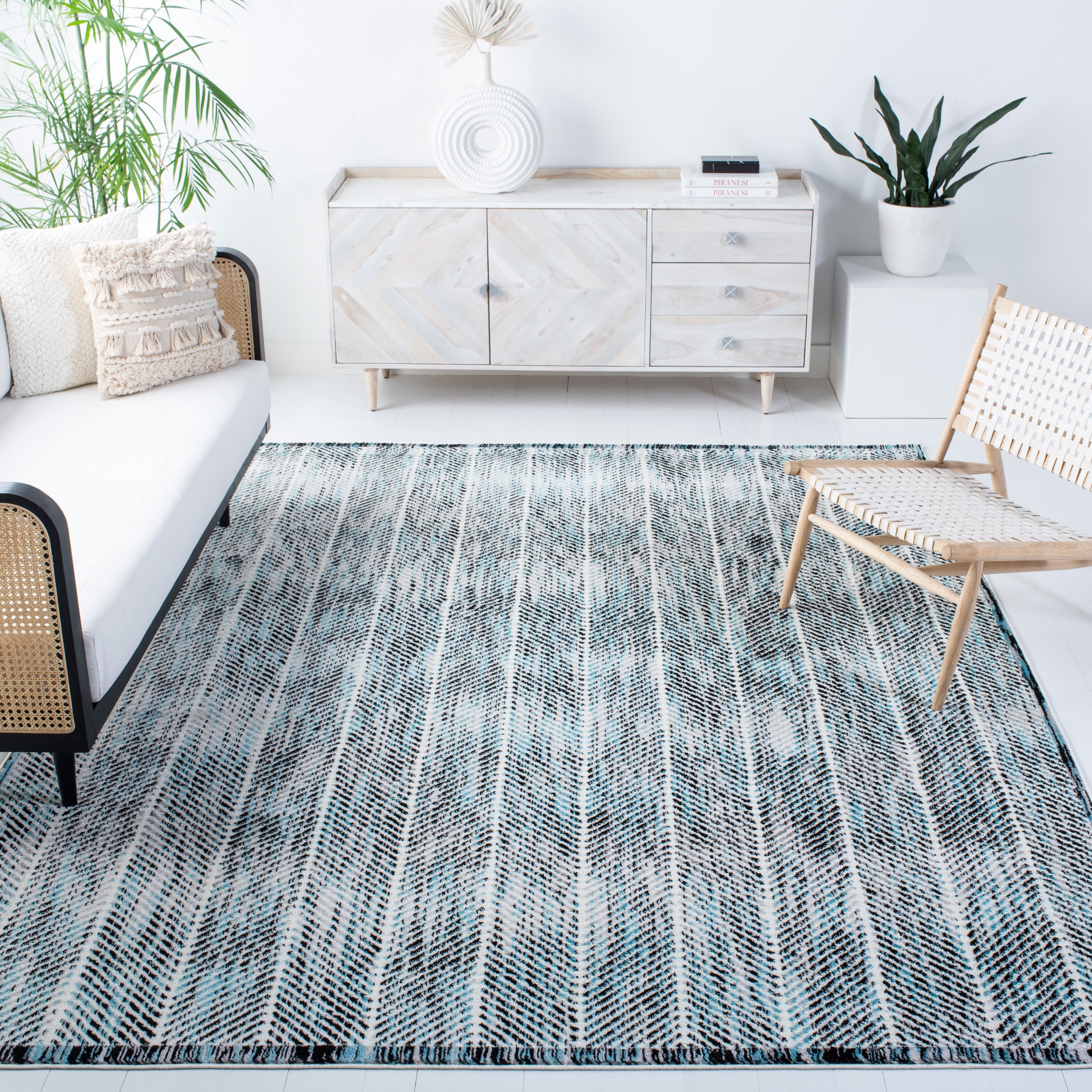 Safavieh SKY194B-9 Skyler Orla 9 x 12 (ft) Loomed Polypropylene Gray/Blue Rectangular Indoor Abstract Bohemian/Eclectic Area rug
