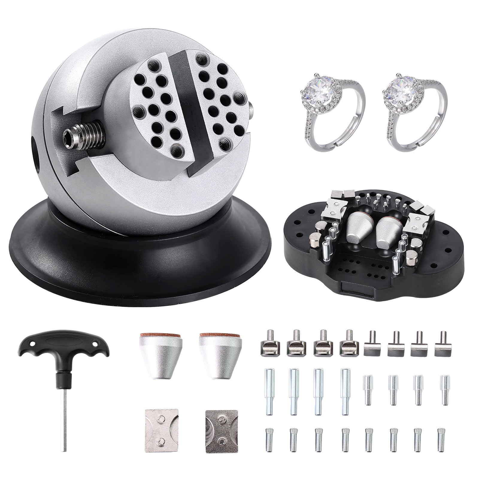 SVOPES SCWNXZSZ213Y01544V0 Ball Vise 3-IN Engraving Setting Tool 360degree Rotation Engraving Block Vise 30 PCS Attachment Jewelry Engraving Block Tools Standard Block for Gemstone Inlay and Small-Scale Engraving