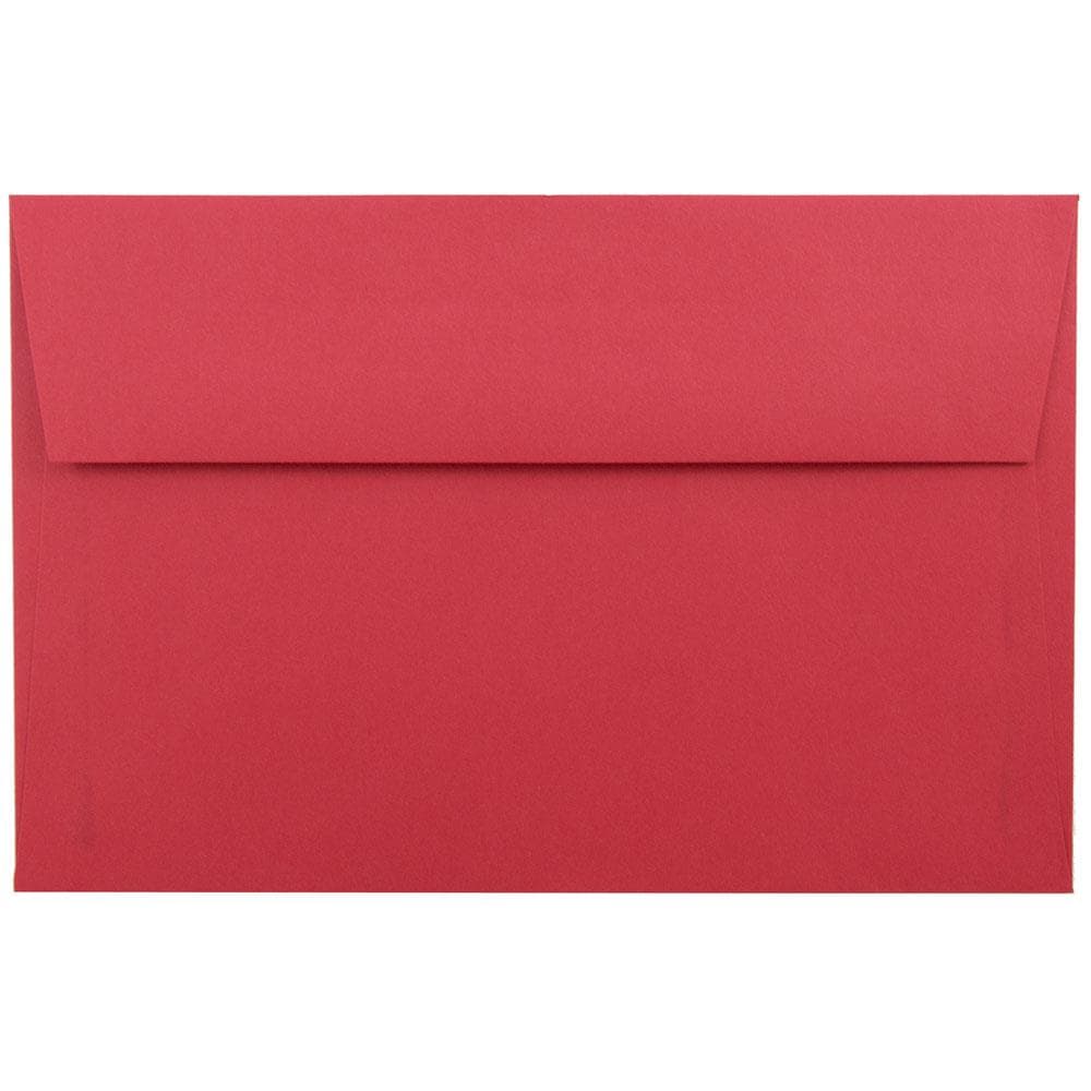 JAM Paper A9 Colored Invitation Envelopes, 5.75 x 8.75, Red Recycled ...