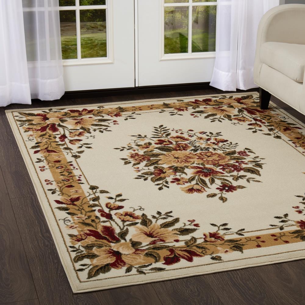 Home Dynamix Boho Odesa 5 X 5 Ivory Round Indoor Floral/Botanical