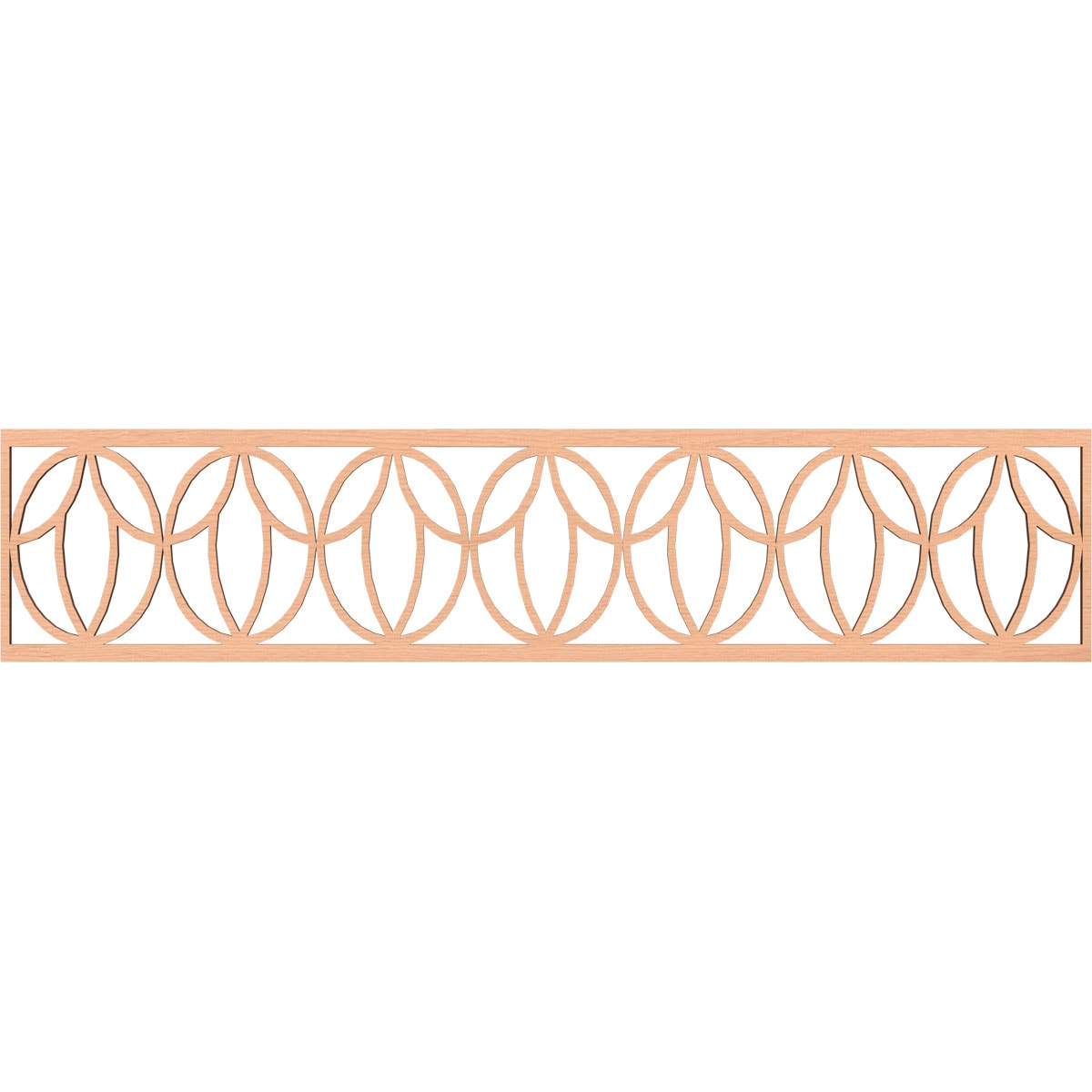 Ekena Millwork MLDA10X46SHOAL Shoshoni Fretwork Flat Trim 10-in x 3.9-ft Alder Brown Unfinished 2155930 Pierced Wall Panel Moulding
