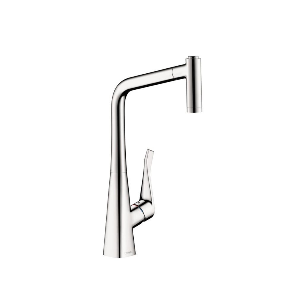 Hansgrohe 14820001 Metris Chrome Single Handle Deck-mount Pull-out Handle Kitchen Faucet