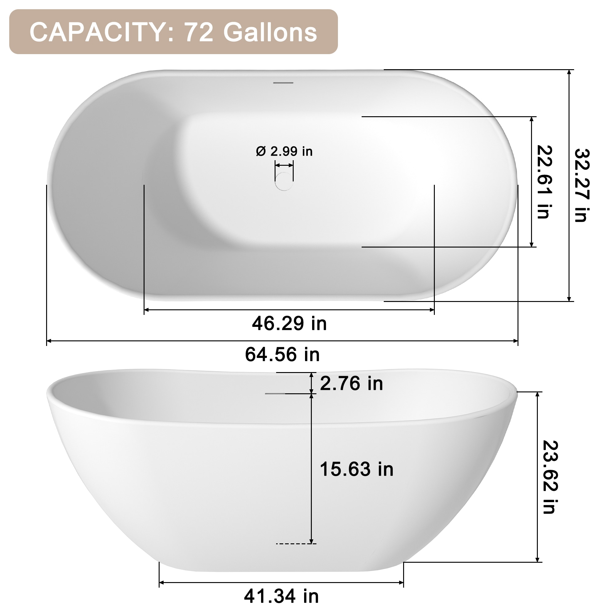 Vanityfus VF06005S1650MW bathtubs - View #3