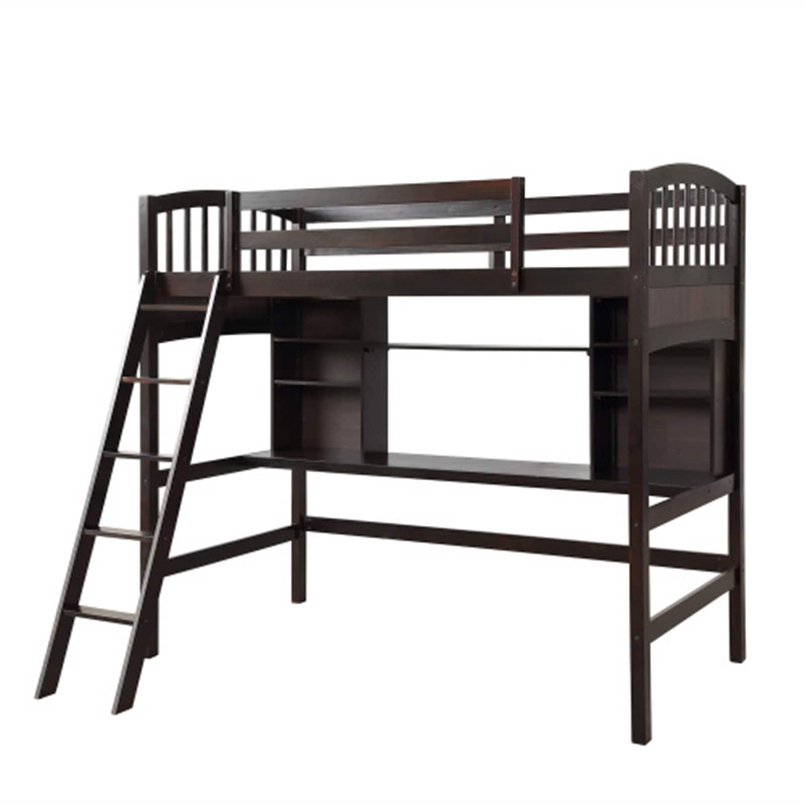 BESTCOSTY LT000LJW140PAAZYYRL Espresso Twin Wood Bed frame Bed
