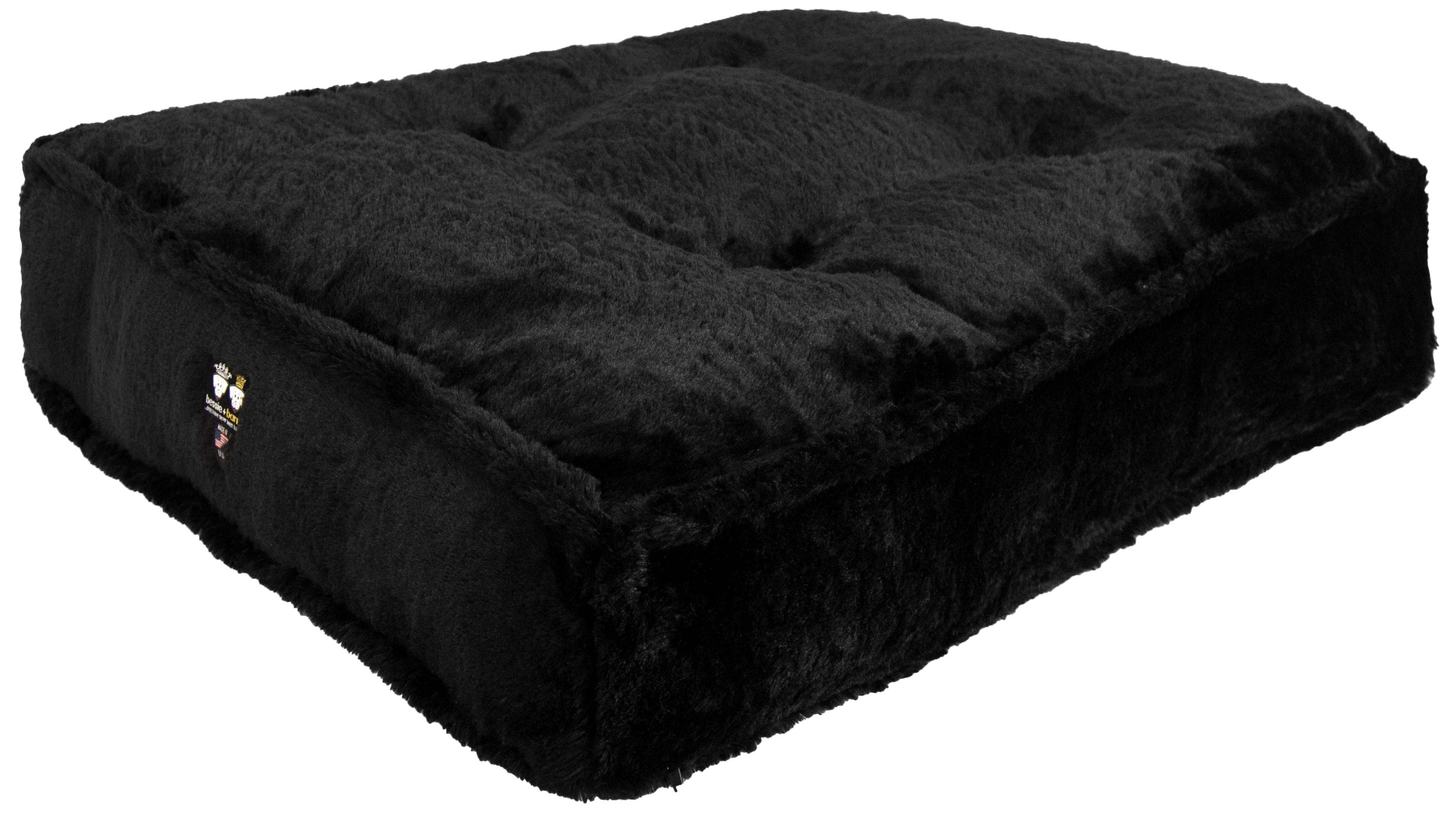 Bessie and Barnie RECT-RVN-SM Rectangular Black Polyester Pillow Dog/Cat Bed ( Small )