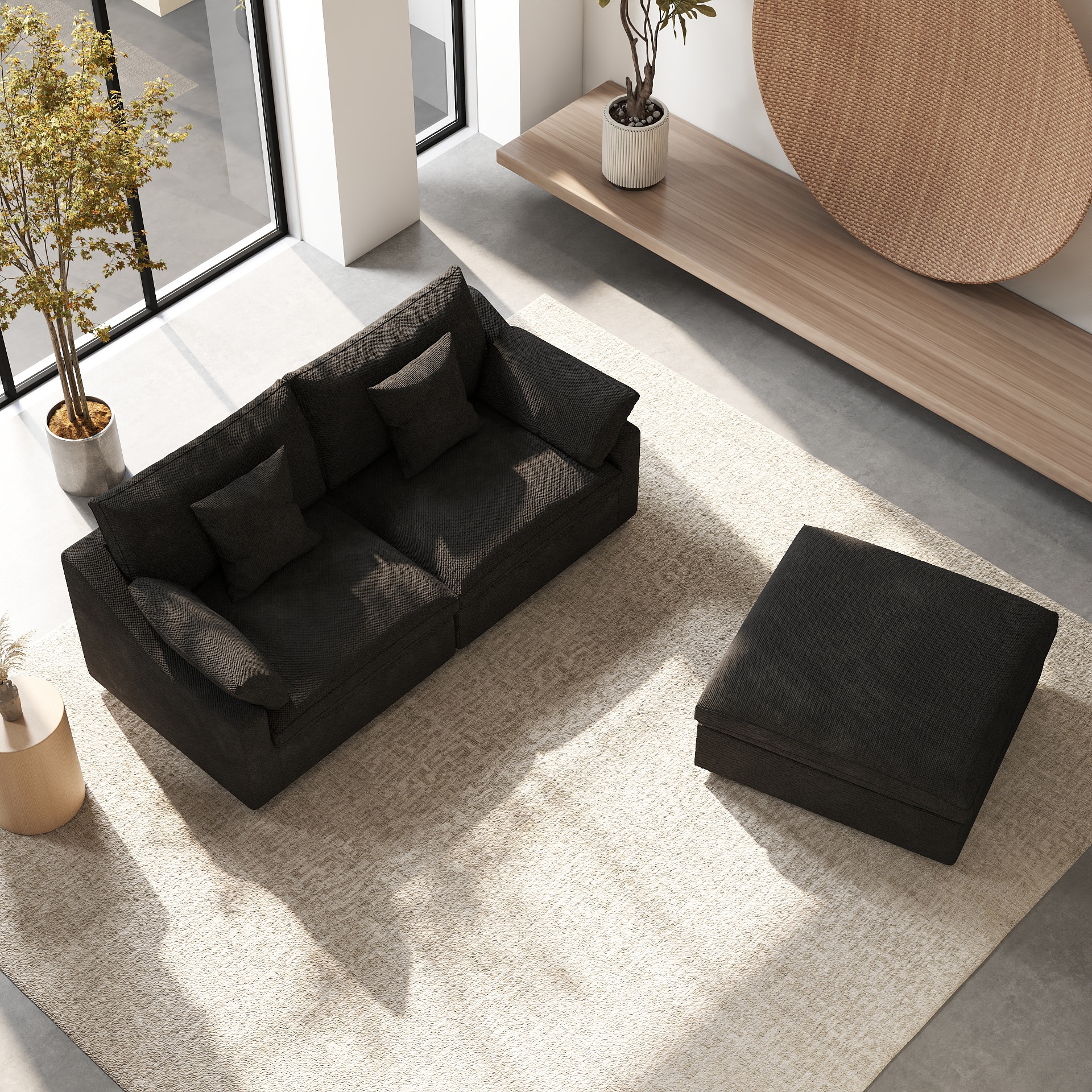 BuotiqHom DH-S2+1-140BK Sofas-Loveseats - View #3