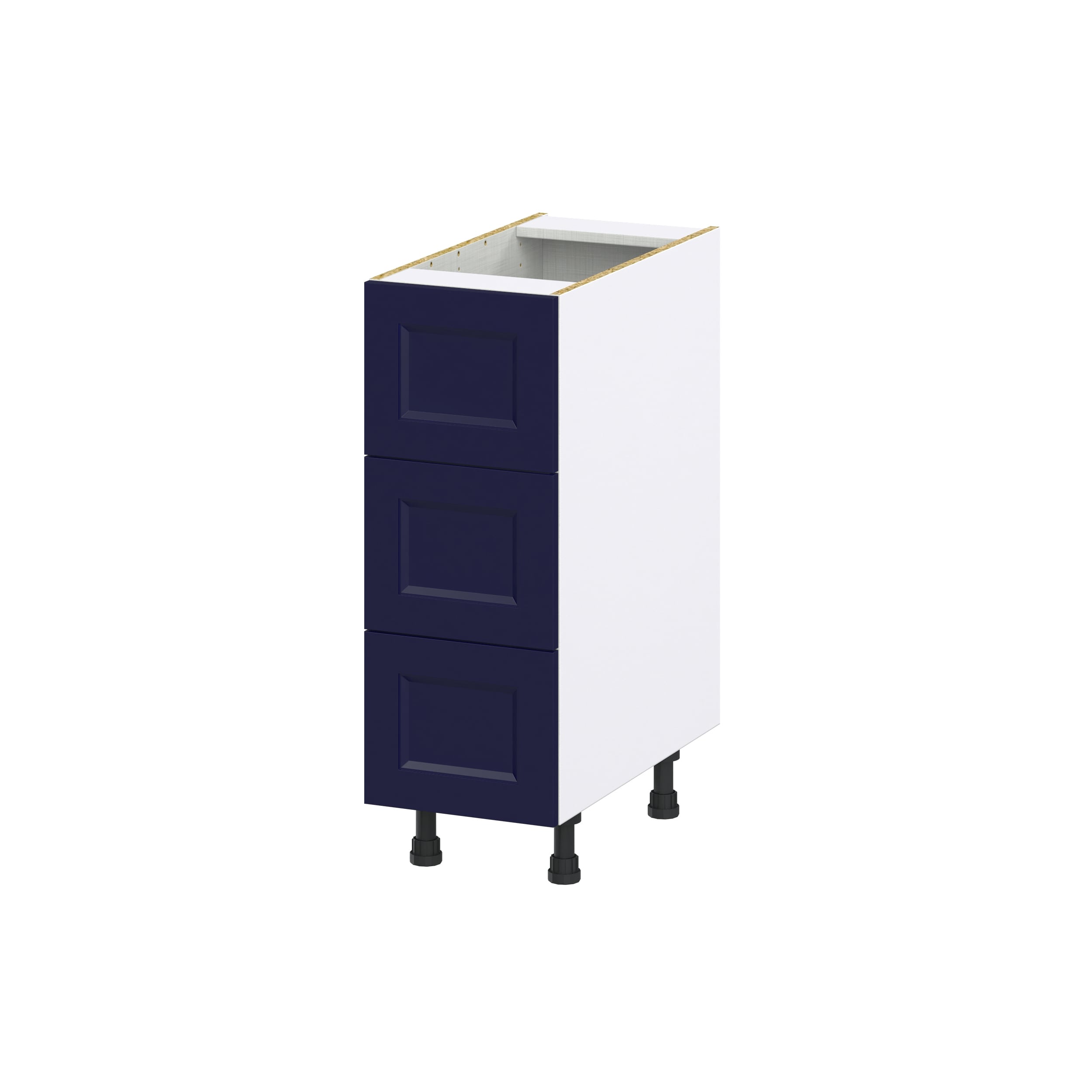 Hugo&Borg Lorette 12-in W x 34.5-in H x 24-in D Navy Blue 4-Drawer Base Fully Assembled Cabinet (Recessed Panel Style)