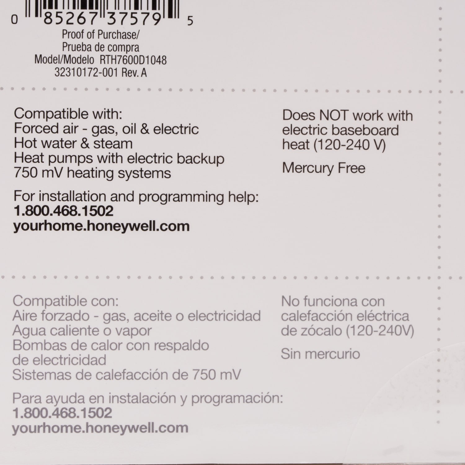 Honeywell RTH7600D1048/K Program-Thermostats - View #5