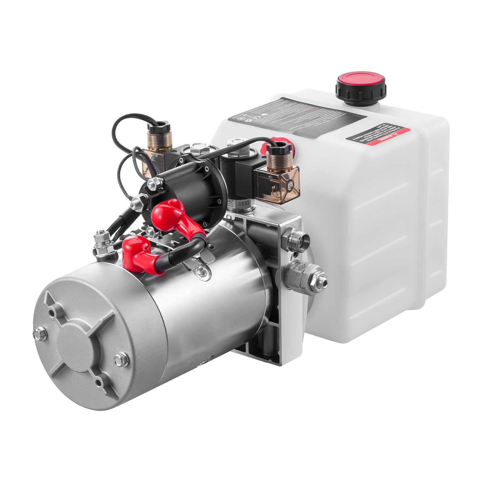 VEVOR 3 Quart Hydraulic Power Unit Double Acting Dump Trailer Pump 3200 PSI Max Relief Pressure and 0.91 GPM Flow Rate DC 12V Hydraulic Pump with Metal Reservoir for Dump Trailer Car Lifting