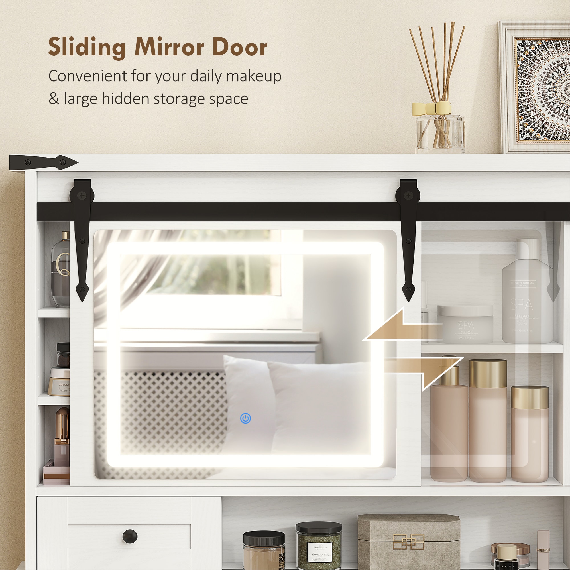 HomCom 831-972V80WT Bedroom-Vanities - View #8