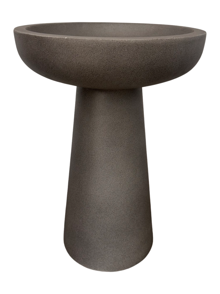 allen + roth GO2025-31MBB 24-in H Gray Cement Complete birdbath