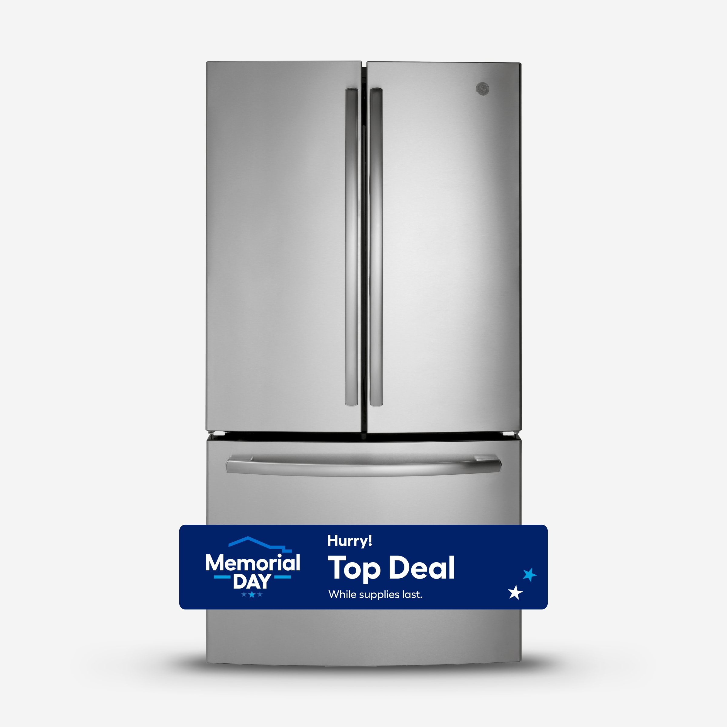 GE GNE27JYMFS Standard-Depth 27-cu ft 3 -Door French Door Refrigerator with Ice Maker with Water Dispenser ( Stainless Steel ) ENERGY STAR Certified