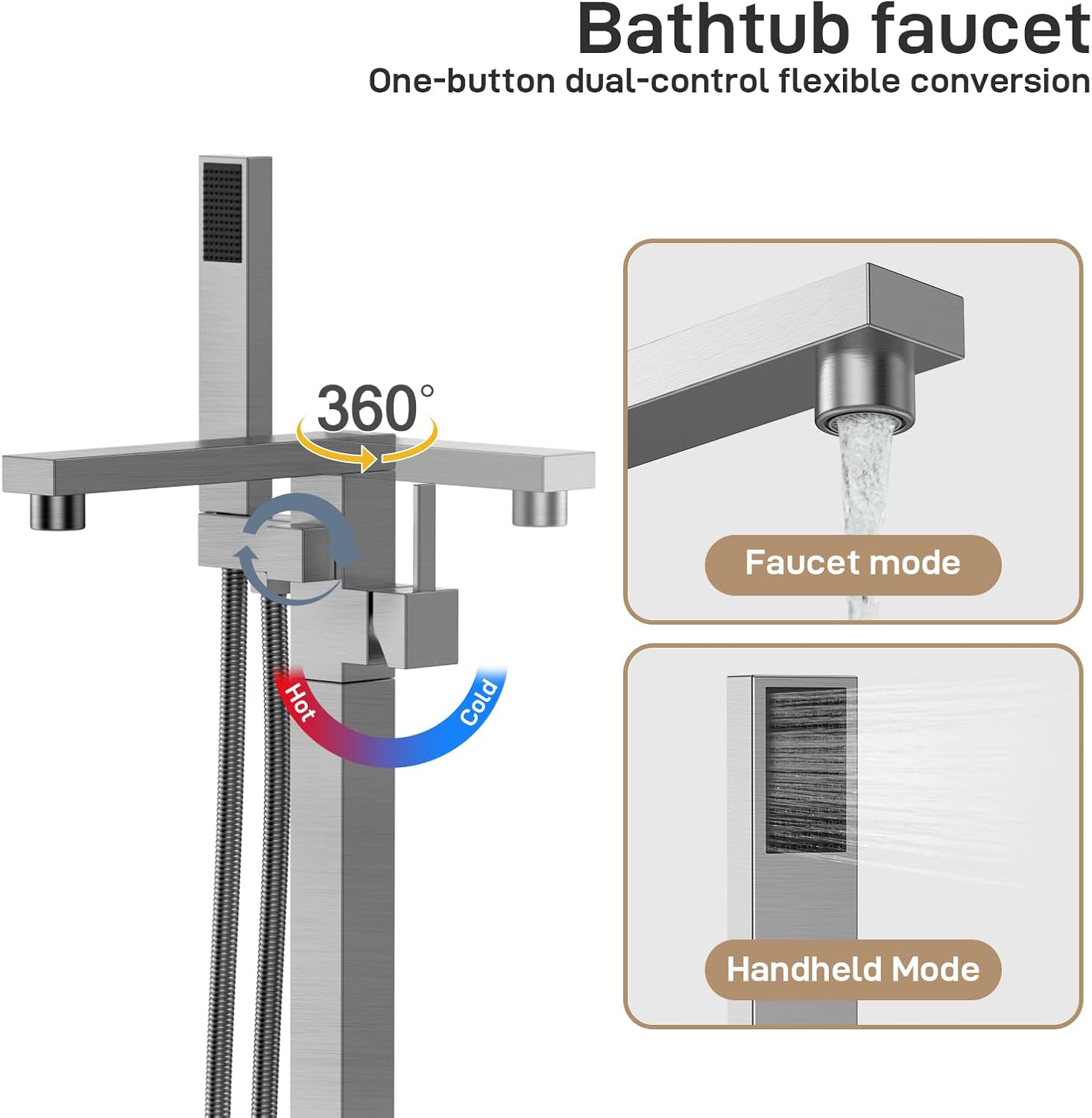 Qeetex DHZ-PHO-147C4HGG Roman-Tub-Faucets - View #4