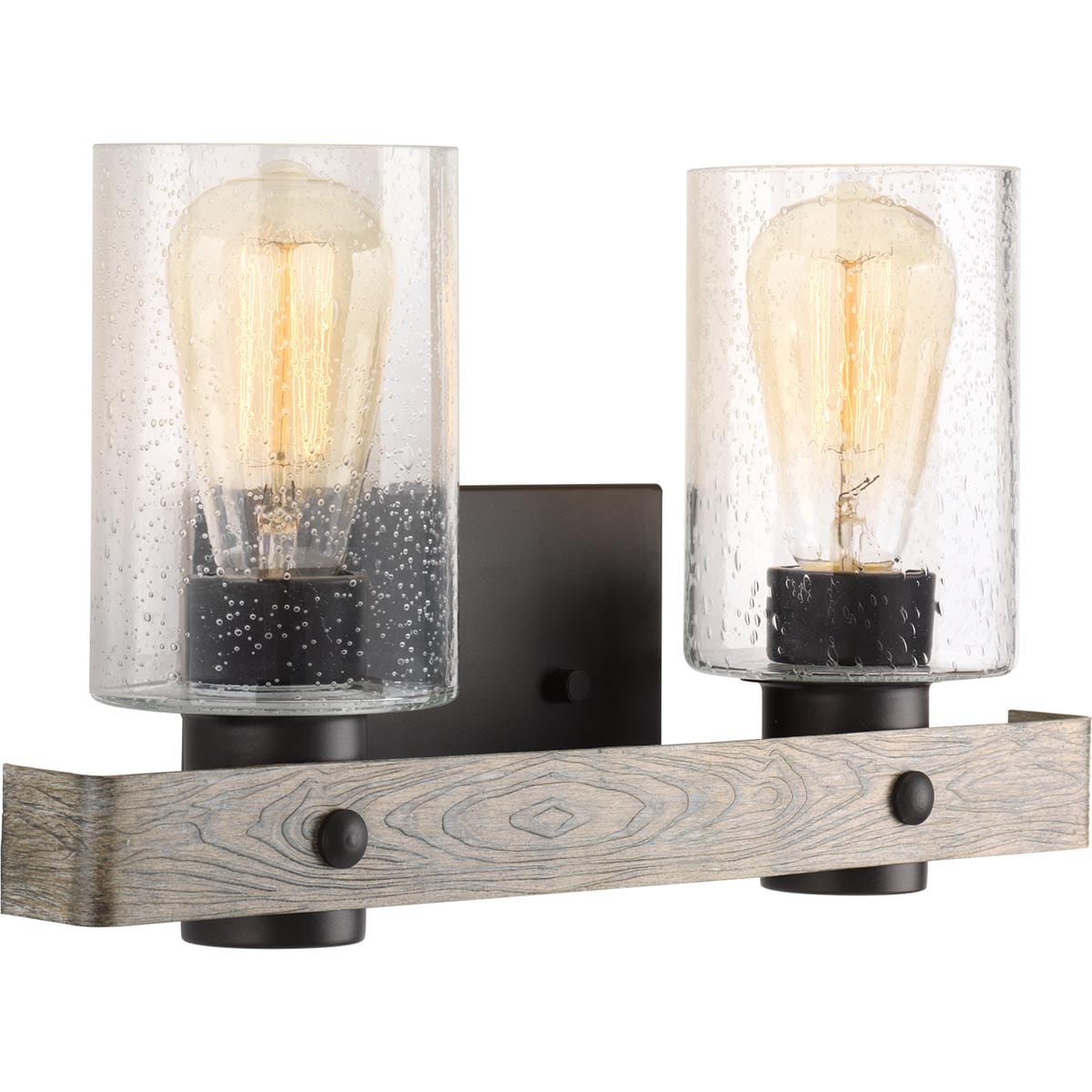 Progress Lighting P300124-143 Gulliver 15.5-in 2 -Light Black Farmhouse Vanity light