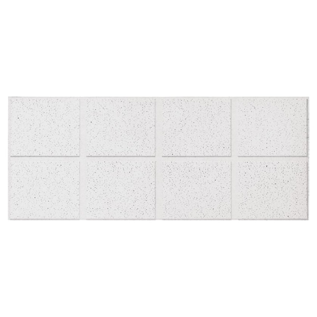 Armstrong Ceilings 48-in x 24-in Fine Fissured Second Look 8-Pack White Patterned 15/16-in Drop Acoustic Panel Ceiling Tiles Armstrong Ceilings 48-in x 24-in Fine Fissured Second Look 8-Pack White Patterned 15/16-in Drop Acoustic Panel Ceiling Tiles