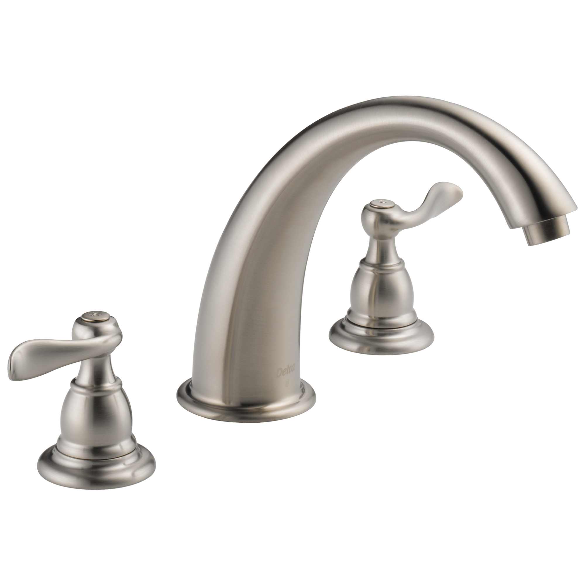 Delta Windemere Stainless 2-handle Deck-mount Roman Low-arc Bathtub Faucet  in the Bathtub Faucets department at