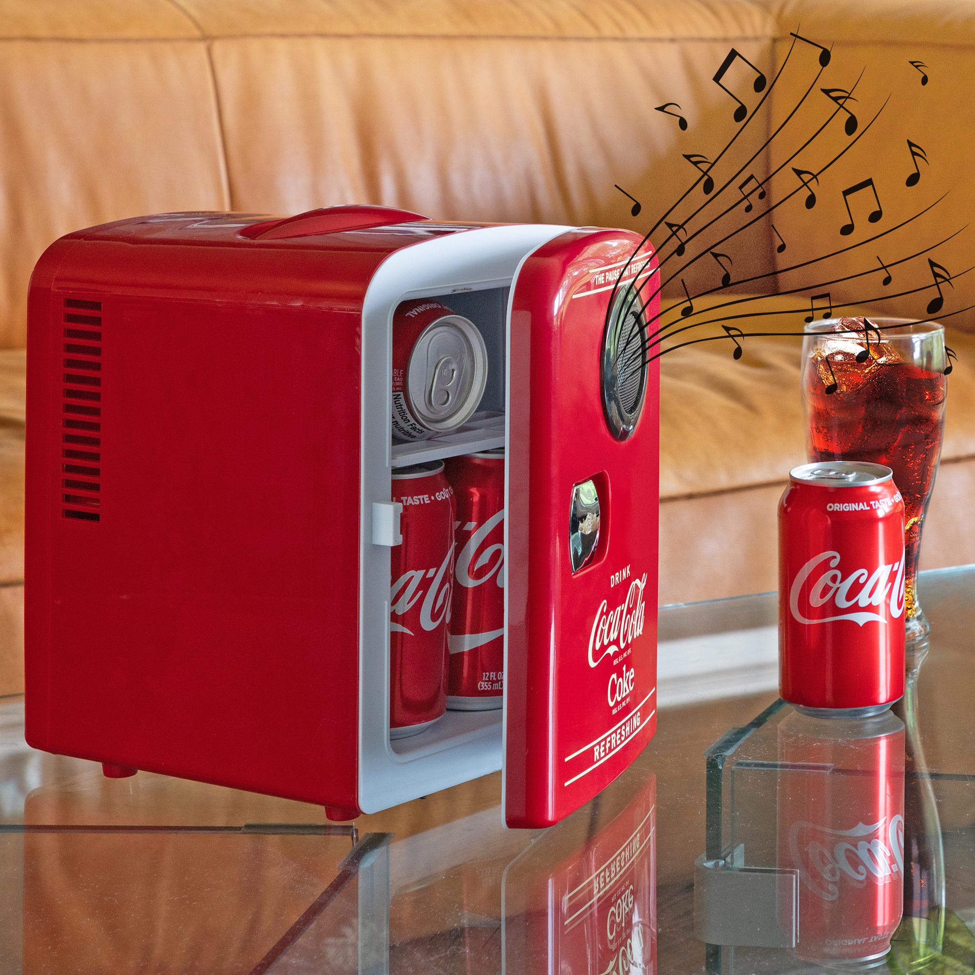 Coca-Cola 4L Cooler/Warmer w/ Bluetooth Speaker 0.14-cu ft Mini Fridge ...