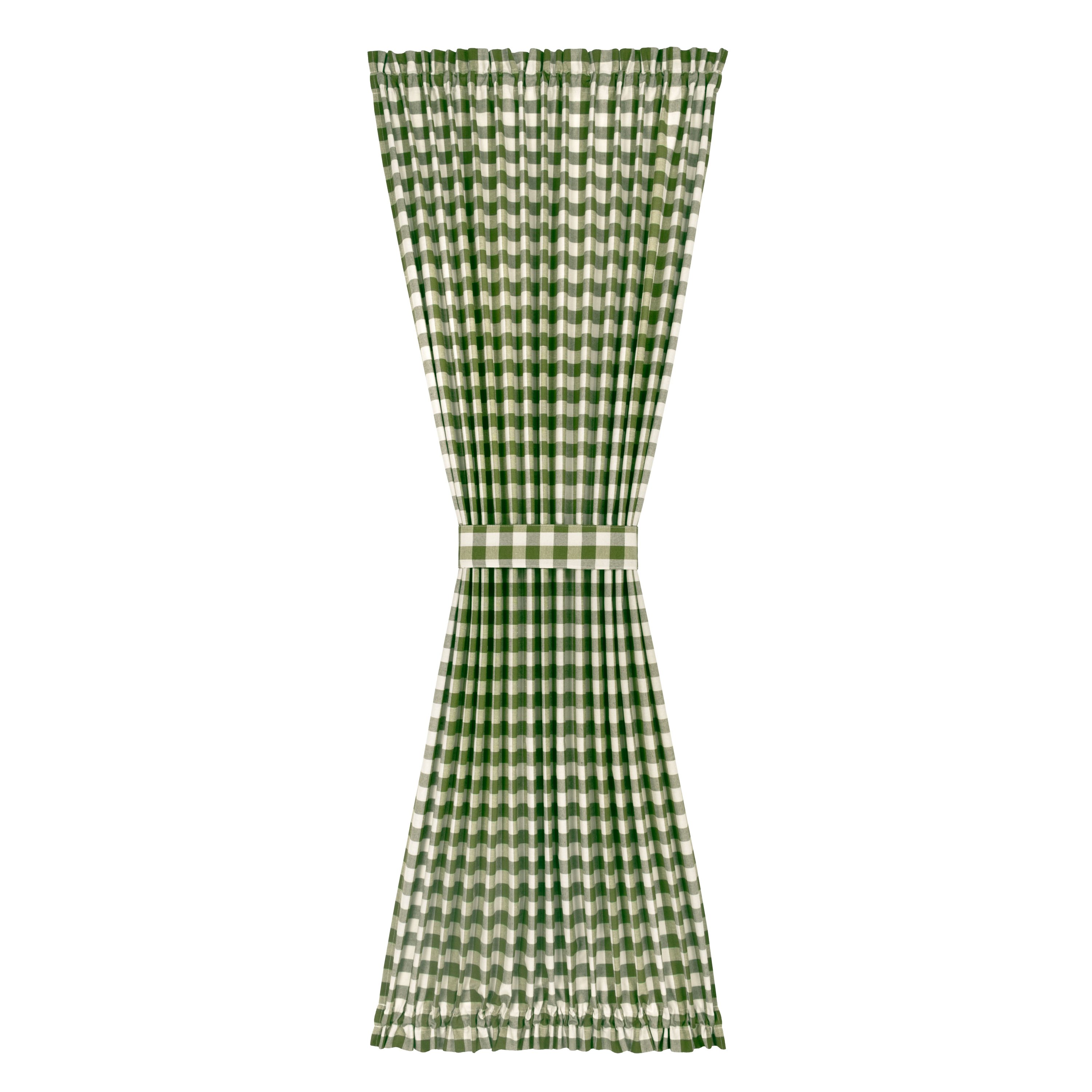 Achim BC54X72SG6 72-Inches Sage Plaid Light filtering Rod pocket Curtain panel pair