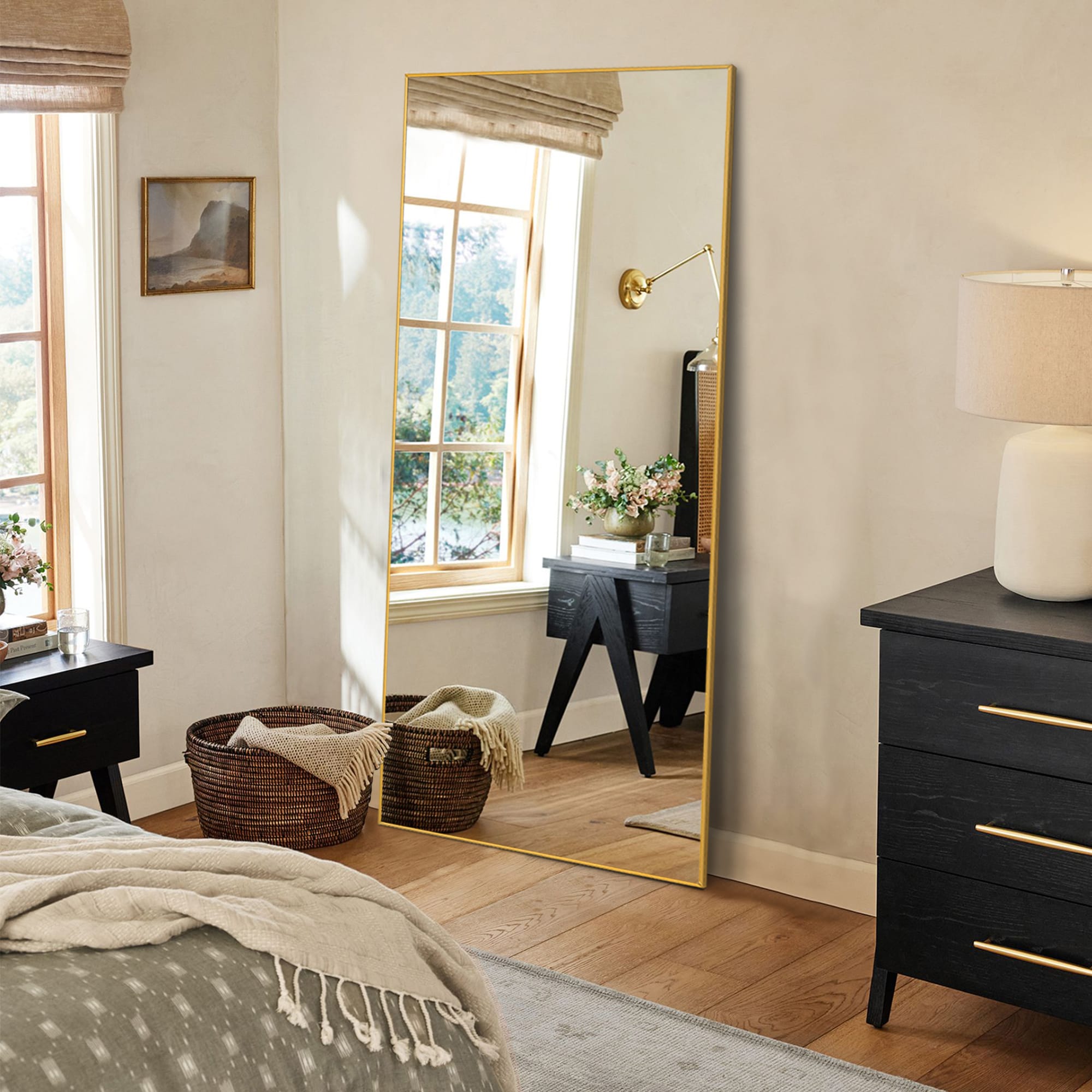 Gaierptone CRXA11DWTCQ 24-Inches W x 71.0-Inches H Rectangle Gold Framed Full Length Floor Mirror