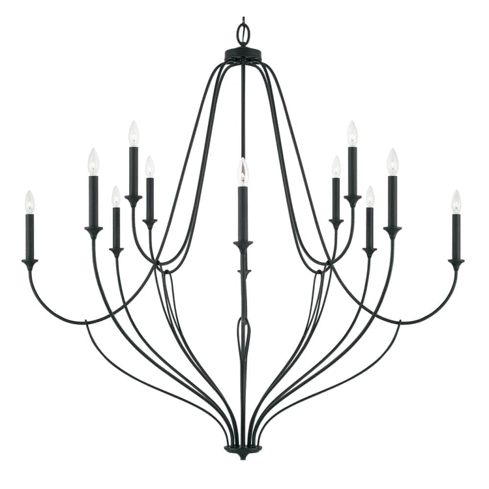 Capital Lighting  441601 Bentley 12 Light 52 Inch Wide Taper Candle Chandelier
