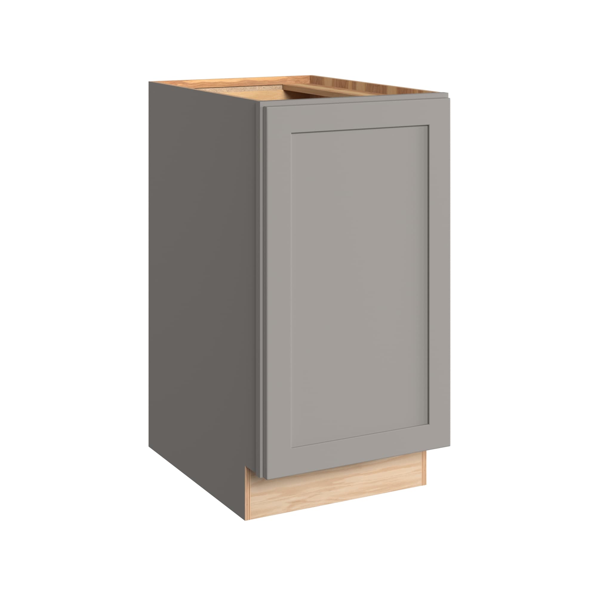 KraftMaid Momentum B18R.FHG81 Deveron 18-in W x 34.5-in H x 24-in D Pebble Grey Base Fully assembled Plywood Cabinet (Recessed Panel Shaker)