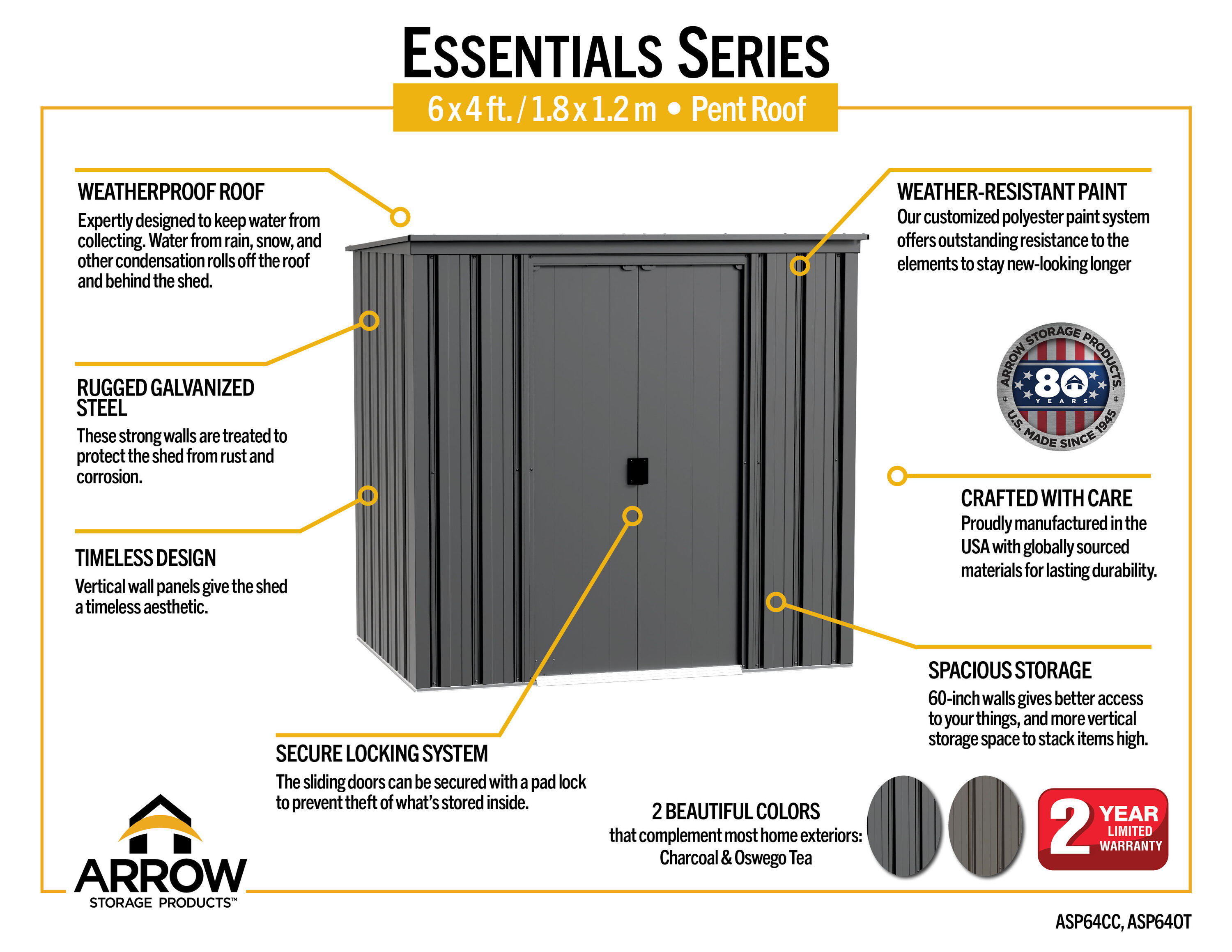 Arrow ASP64OT Metal-Storage-Buildings-Sheds - View #10